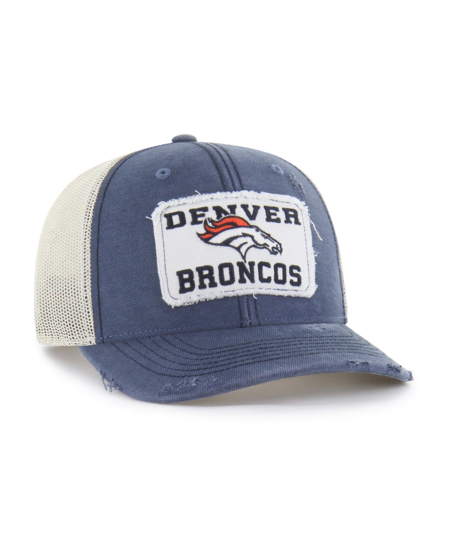 Men's Navy Denver Broncos Egremont Well-Worn Adjustable Trucker Hat