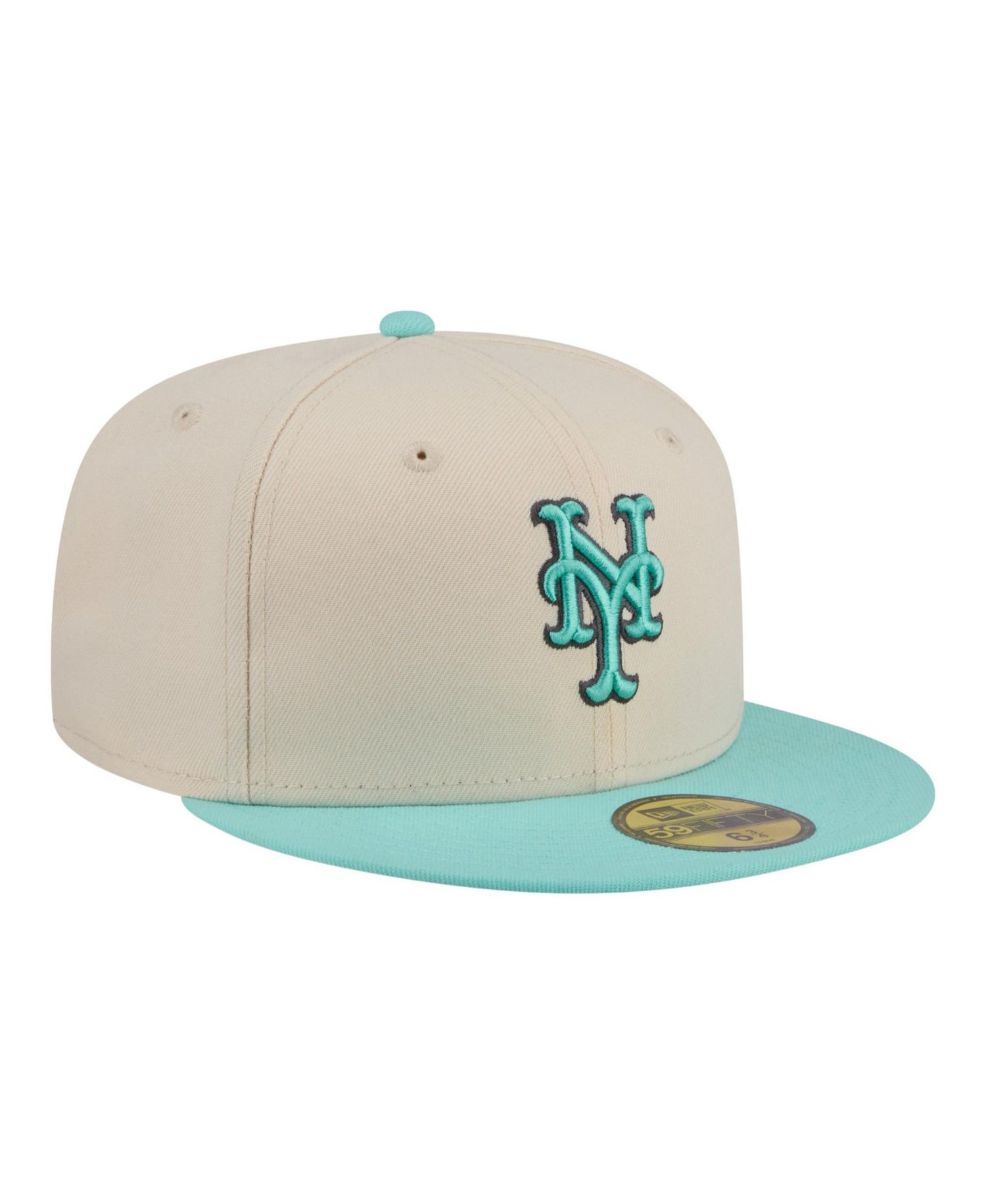 Men's Light Beige/Turquoise New York Mets Two-Tone Color Pack 59FIFTY Fitted Hat