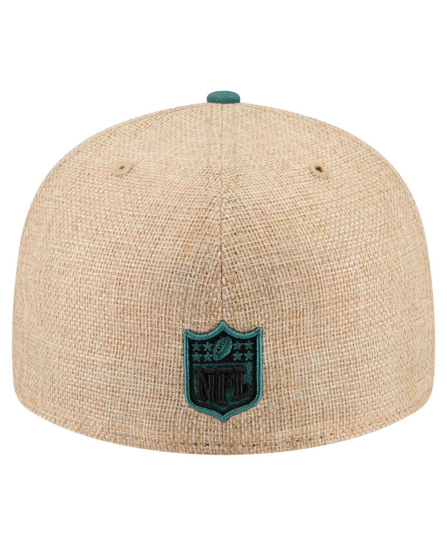 Men's Natural/Midnight Green Philadelphia Eagles Pre-Curved Twine 59FIFTY Fitted Hat