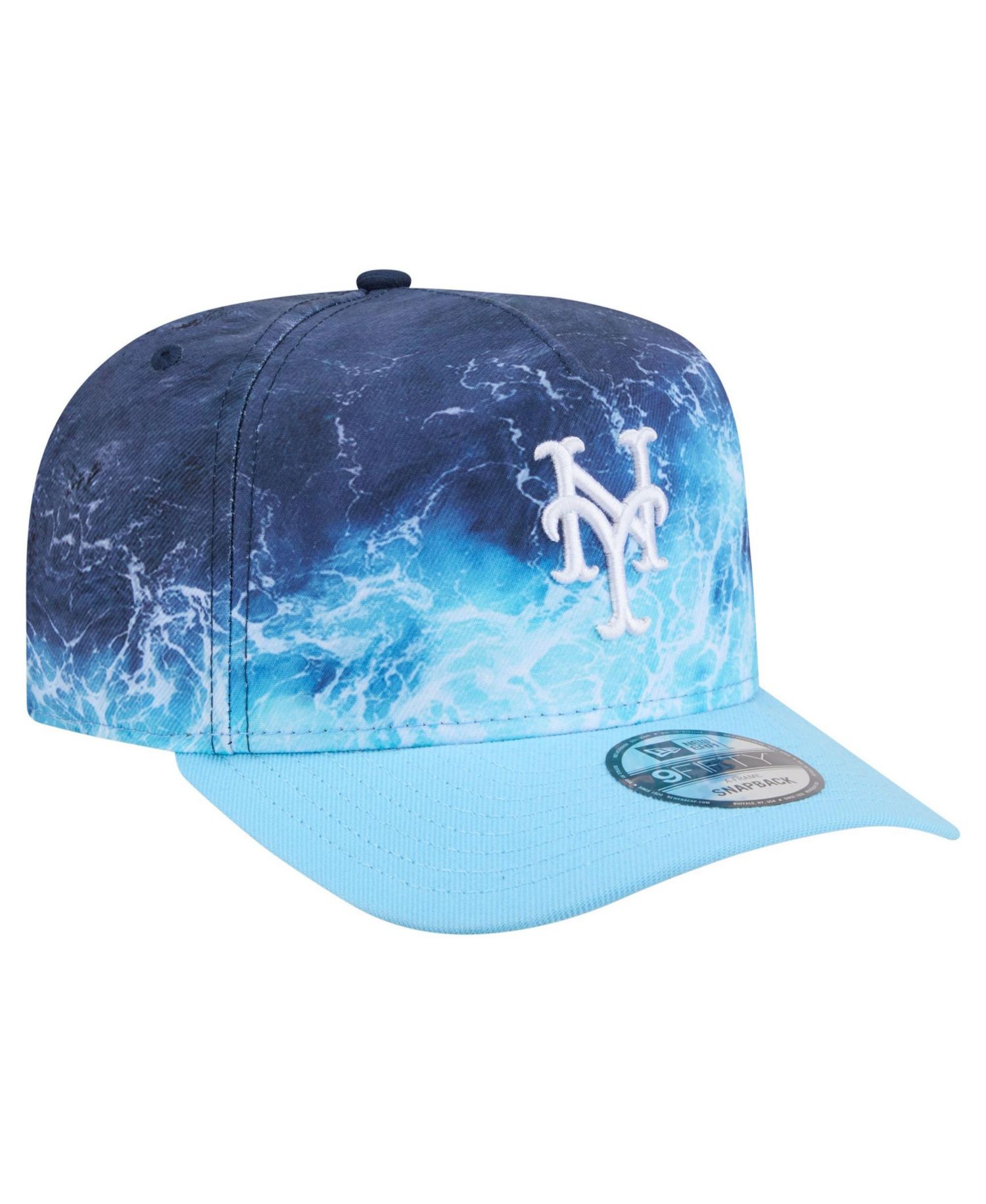 Men's Light Blue New York Mets Deep Water Pre-Curved 9FIFTY A-Frame Snapback Hat
