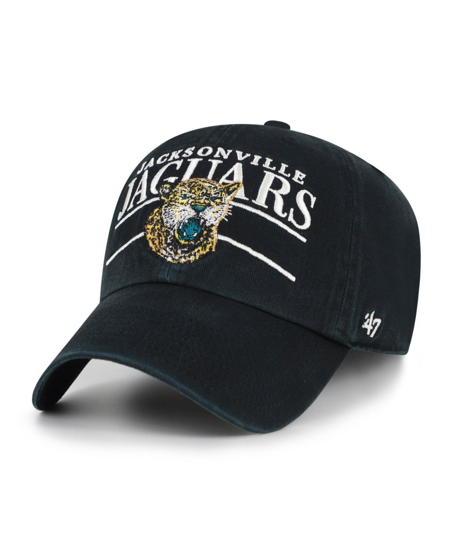Men's Black Jacksonville Jaguars Throwback Graphic Clean Up Adjustable Hat