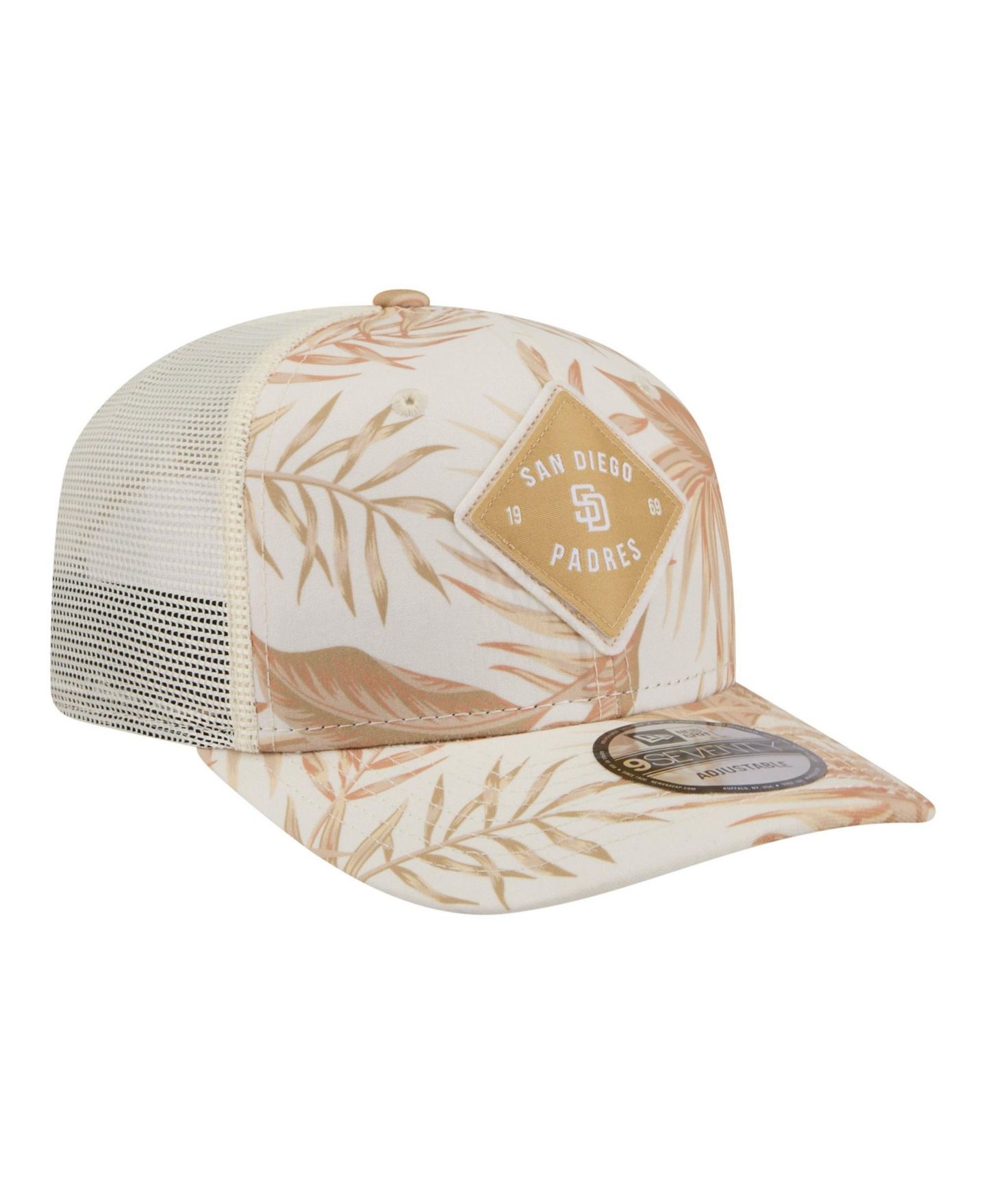 Мужская кепка New Era Tan San Diego Padres Tonal Palm Coolera 9SEVENTY Adjustable Trucker Hat — фото 3