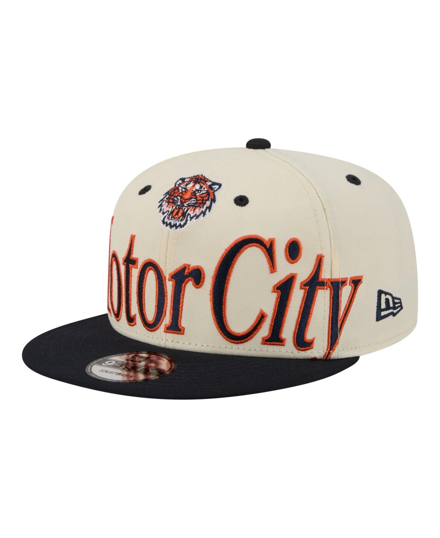 Men's Cream Detroit Tigers Oversized Slogan 9FIFTY Snapback Hat