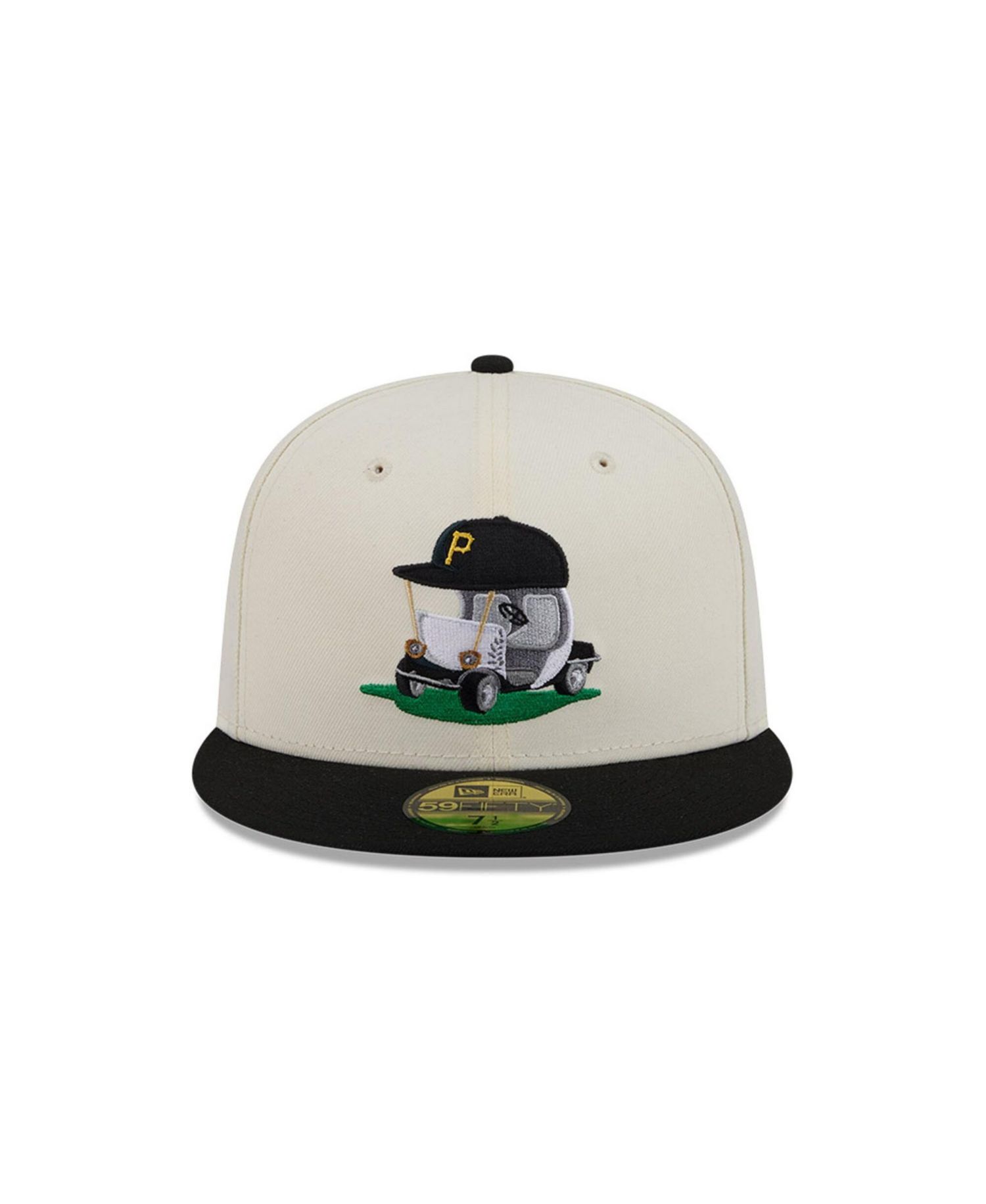 Men's Cream/Black Pittsburgh Pirates Bullpen Cart 59FIFTY Fitted Hat