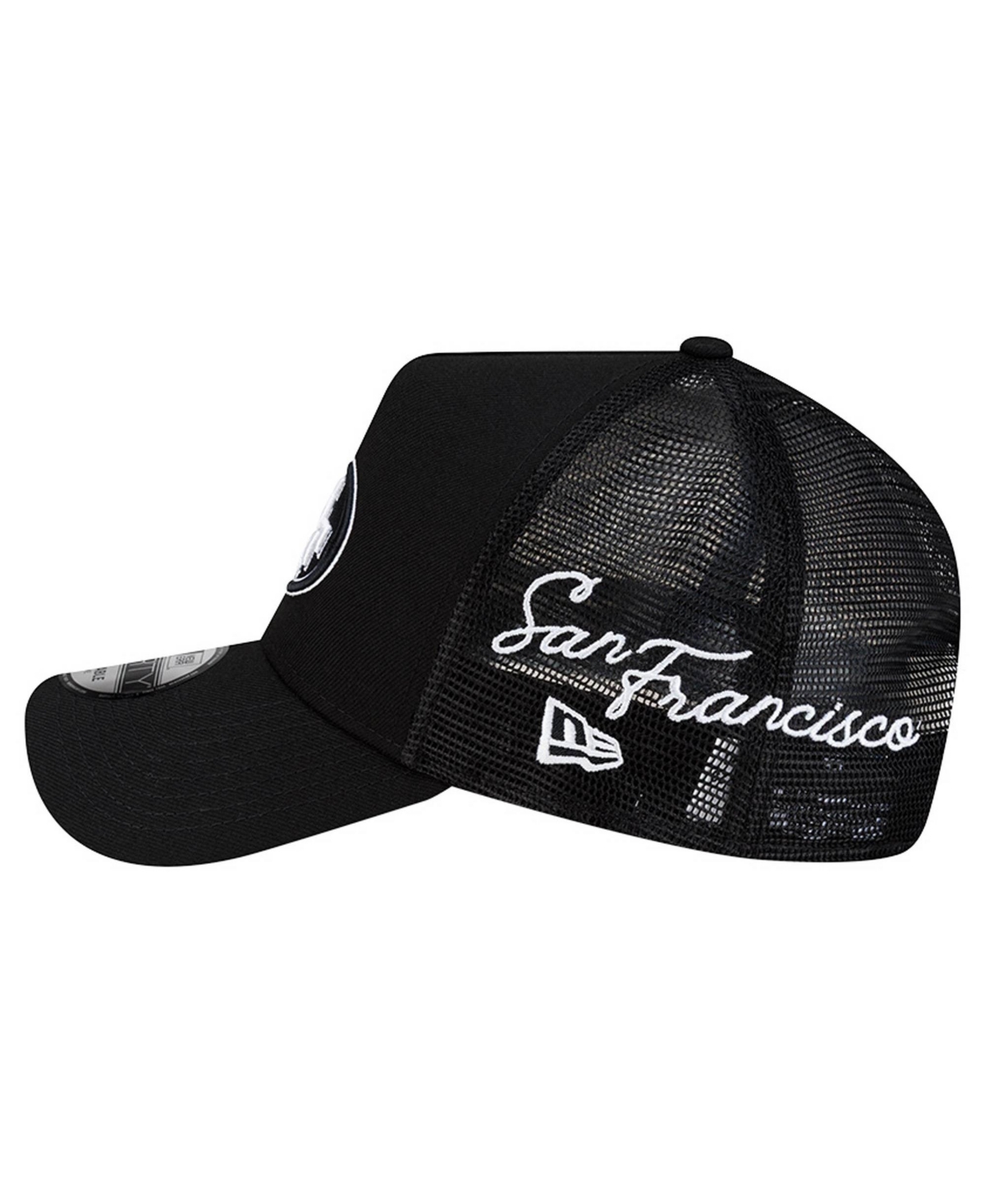 New Era Men's Black San Francisco 49ers City Script 9FORTY A-Frame Adjustable Hat