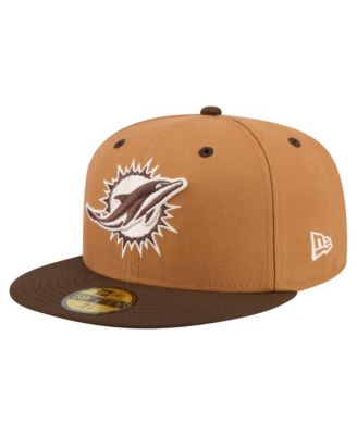 Men's Light Brown/Dark Brown Miami Dolphins Two-Tone Walnut 59FIFTY Fitted Hat