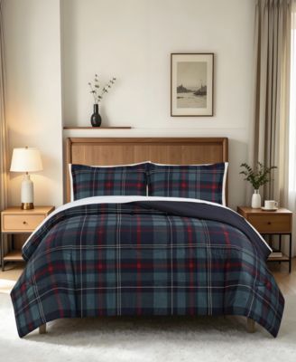 Danny Plaid Reversible Microfiber 3-Piece Comforter Sets