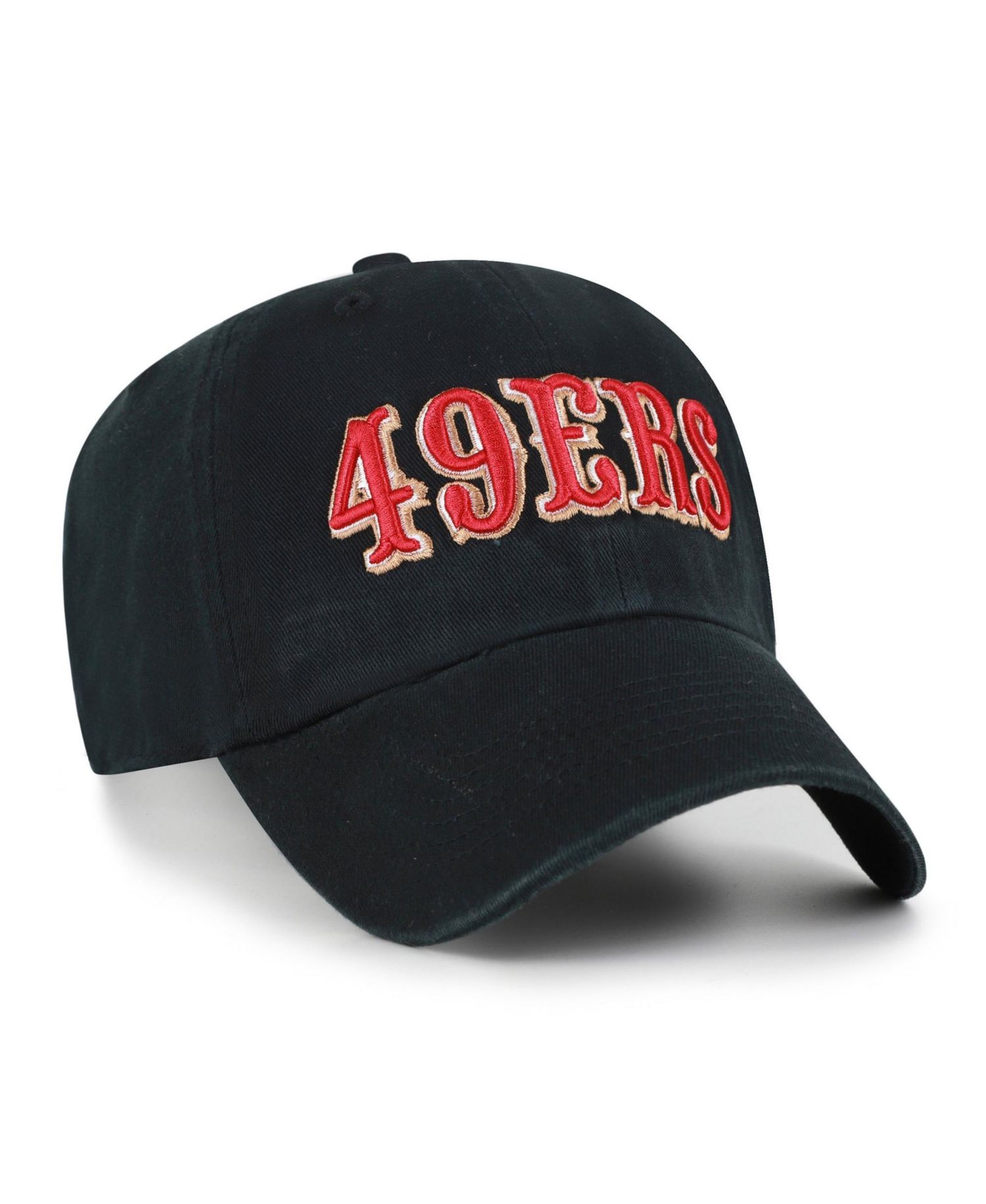Men's Black San Francisco 49ers Clean Up Team Script Adjustable Hat
