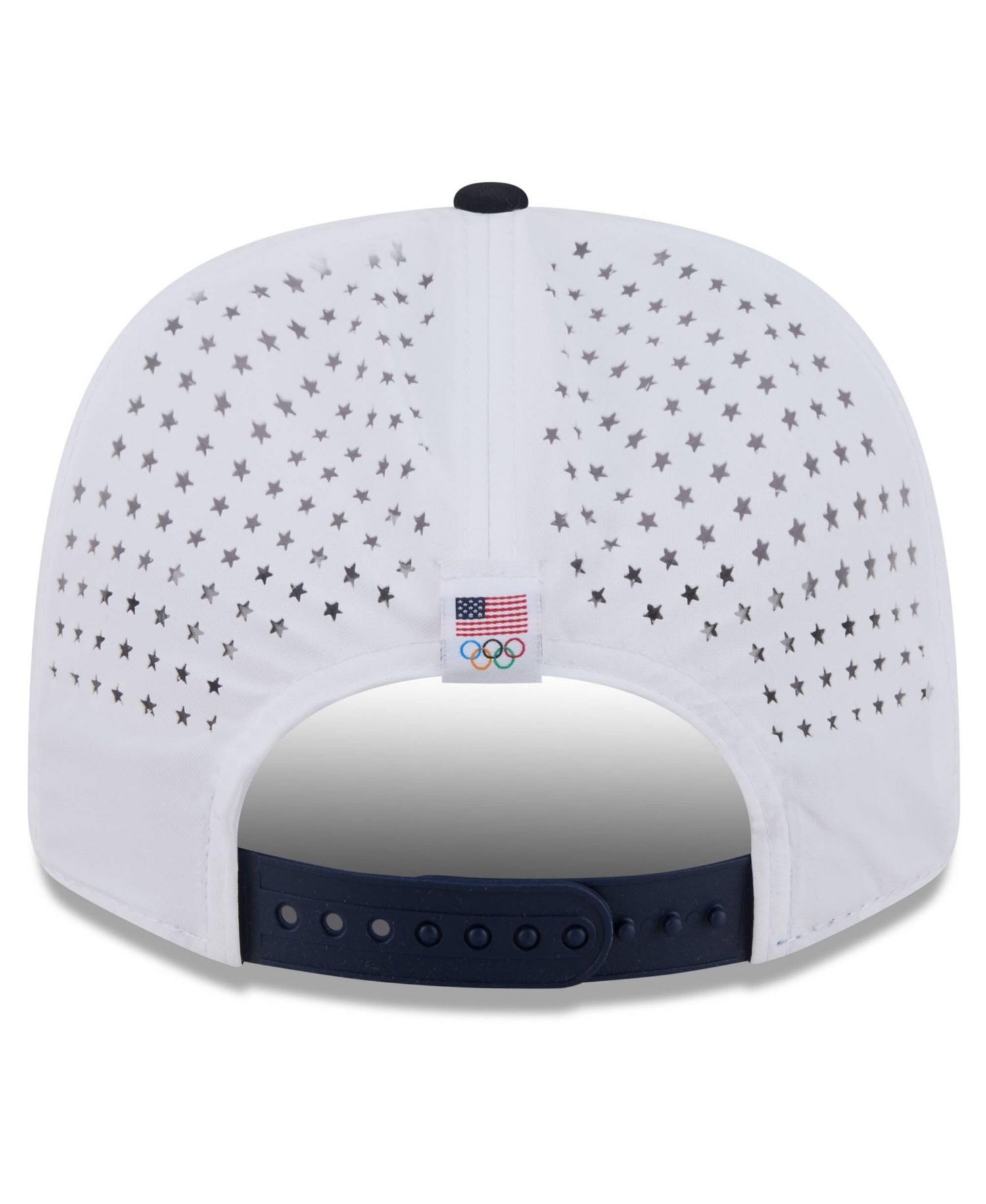 Men's White/Black Team USA Perforated Stars 9SEVENTY Adjustable Hat