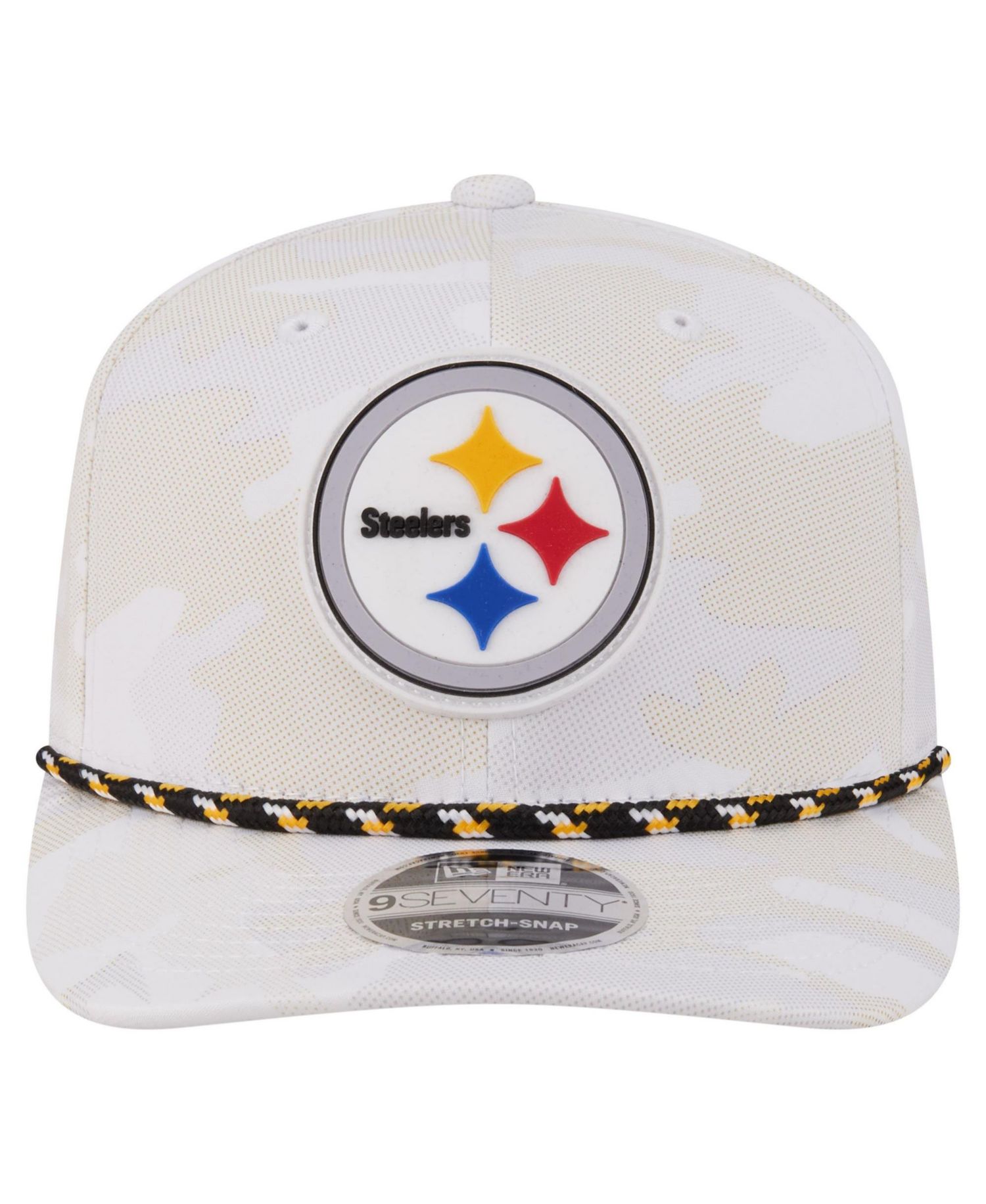 Men's White Pittsburgh Steelers Camo Rope 9SEVENTY Adjustable Hat