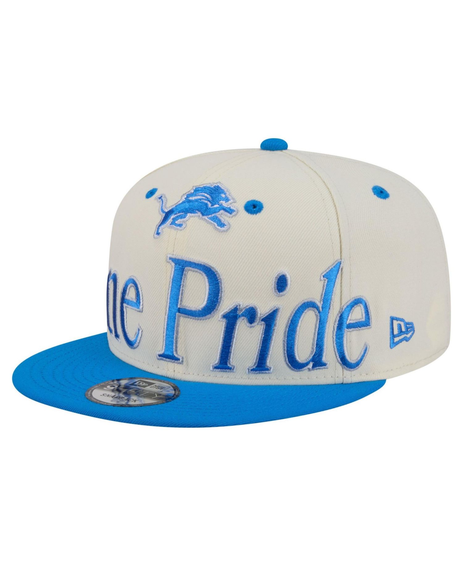 Men's Cream Detroit Lions Oversized Slogan 9FIFTY Snapback Hat