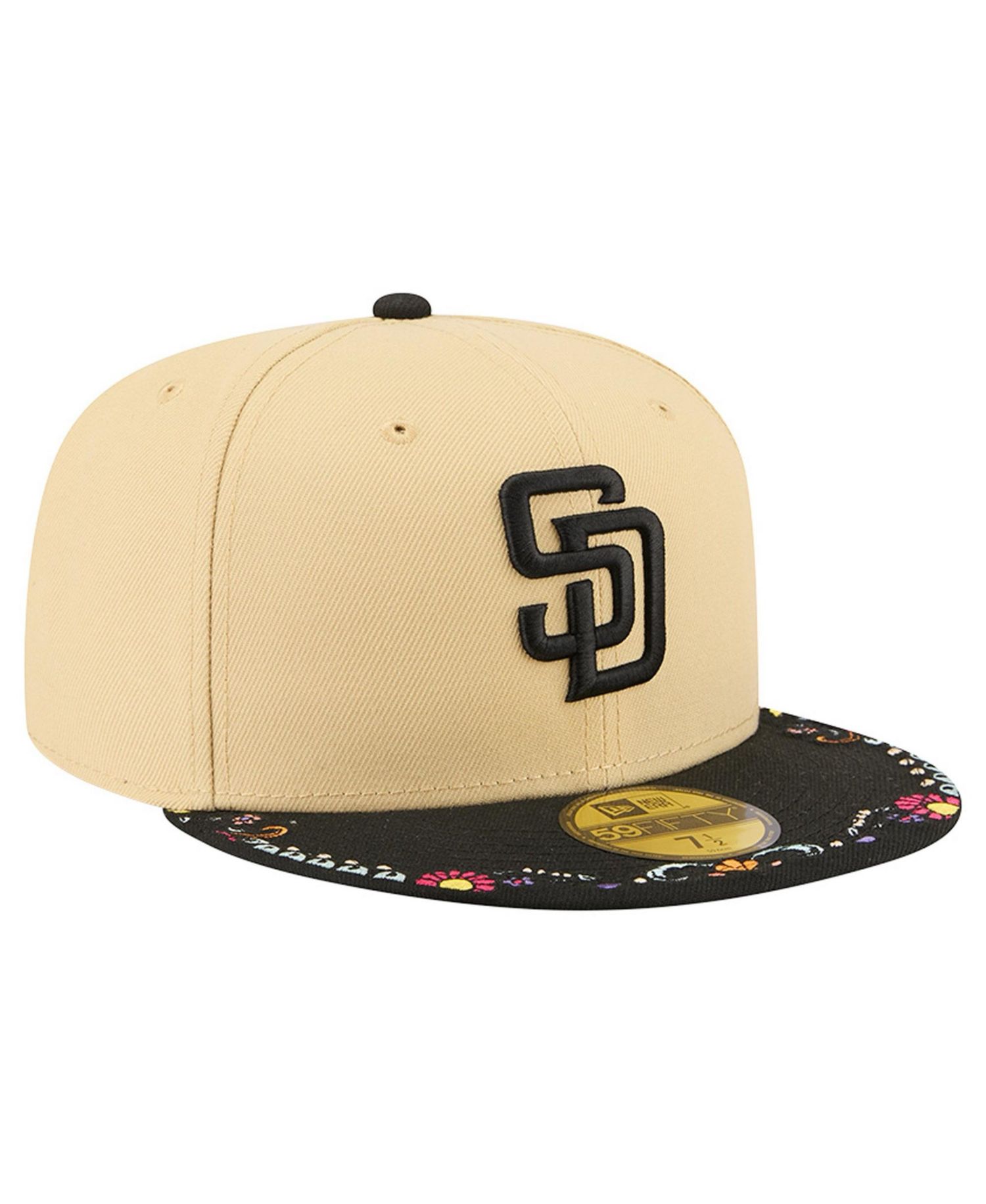Men's Light Beige San Diego Padres Two-Tone Embroidered Visor 59FIFTY Fitted Hat