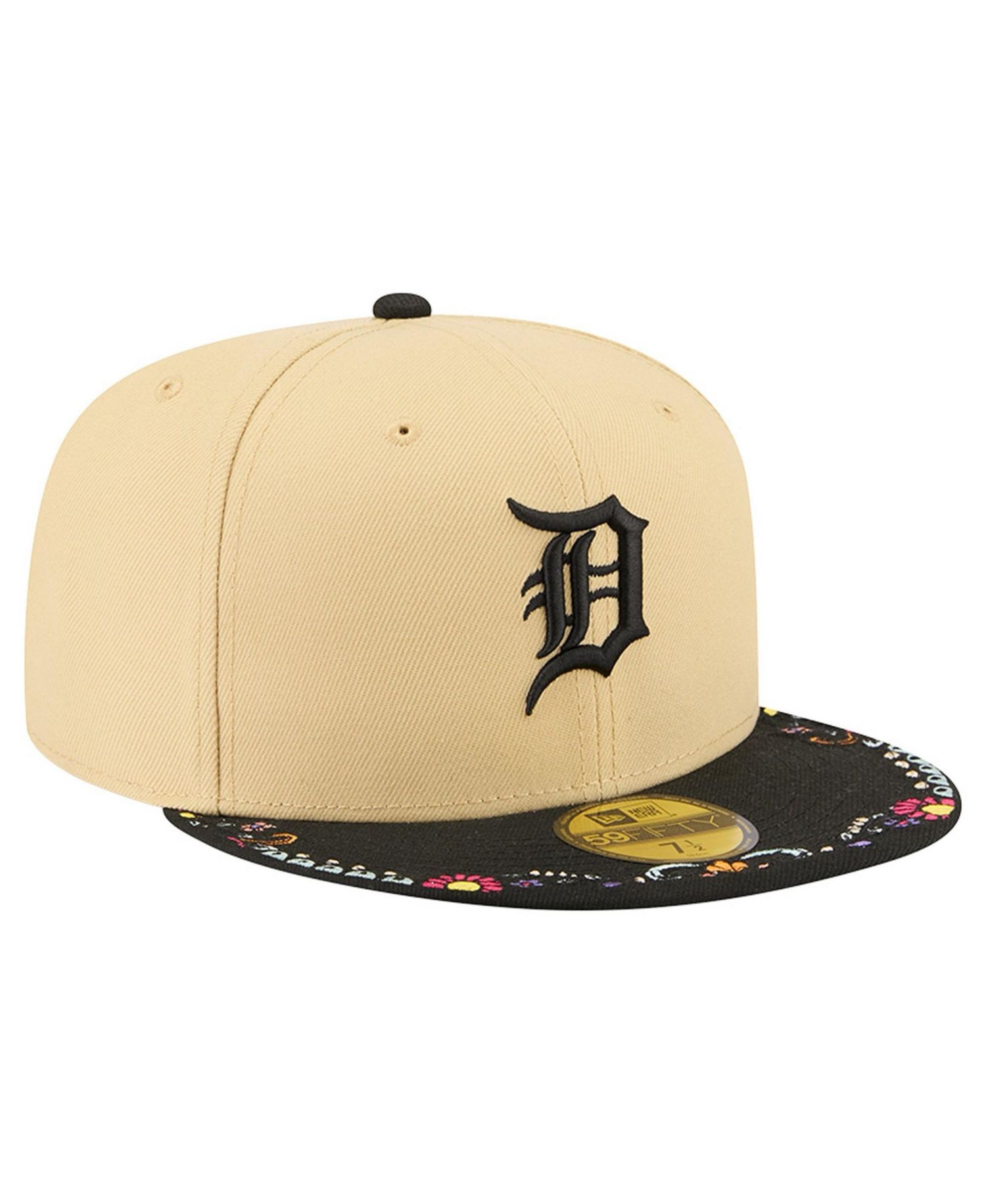 Men's Light Beige Detroit Tigers Two-Tone Embroidered Visor 59FIFTY Fitted Hat