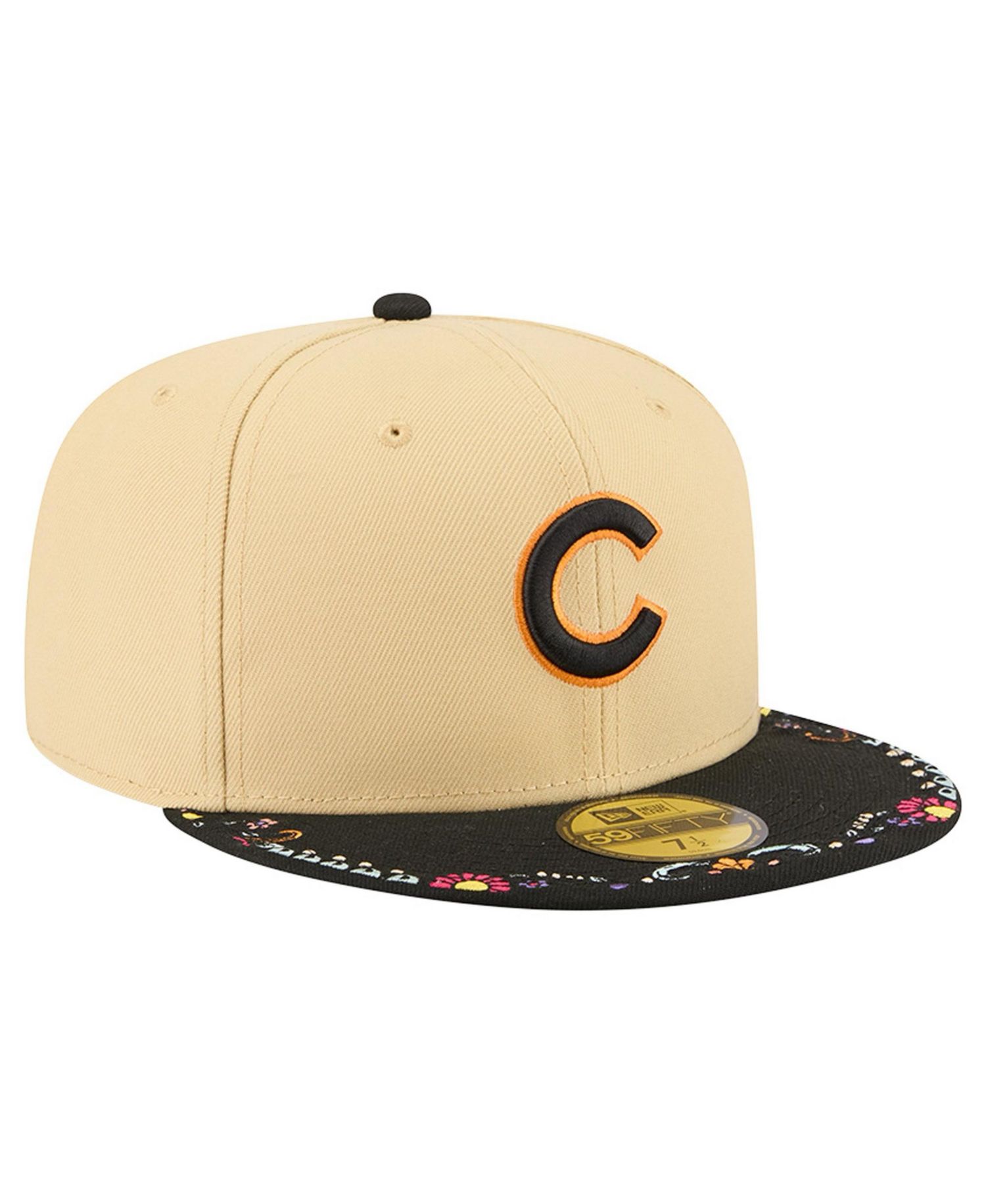 Men's Light Beige Chicago Cubs Two-Tone Embroidered Visor 59FIFTY Fitted Hat
