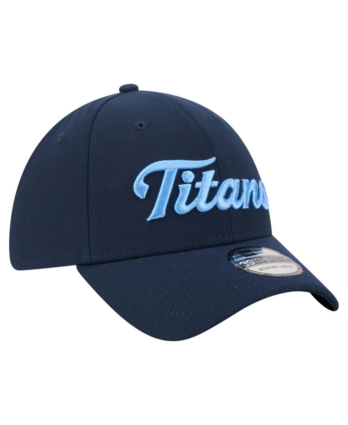 New Era Men's Navy Tennessee Titans Script 39THIRTY Flex Hat