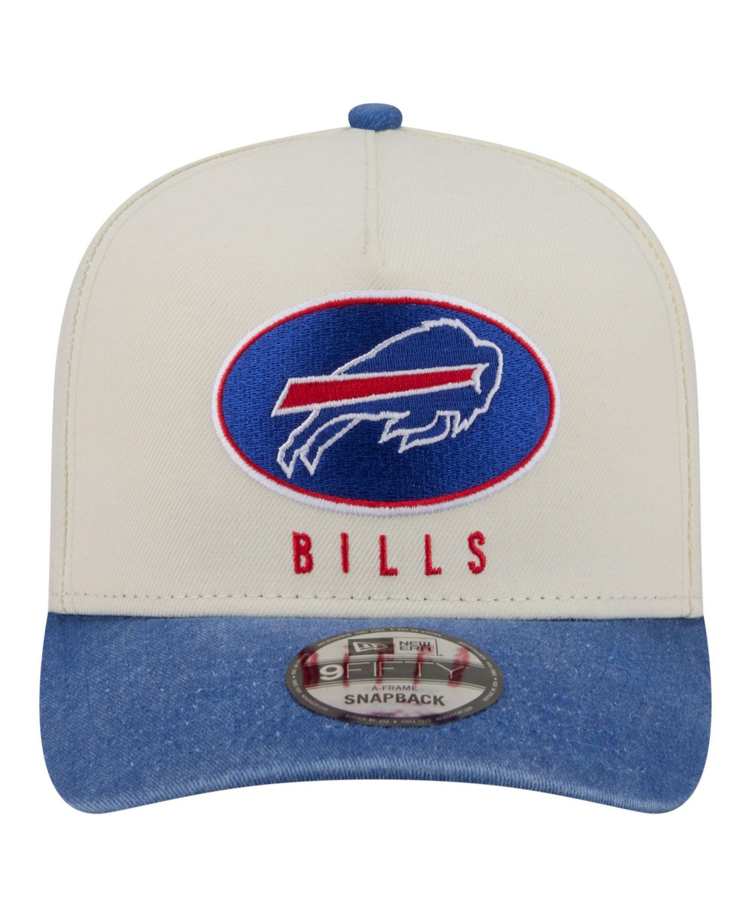 Men's Cream/Royal Buffalo Bills Washed A-Frame 9FIFTY Snapback Hat