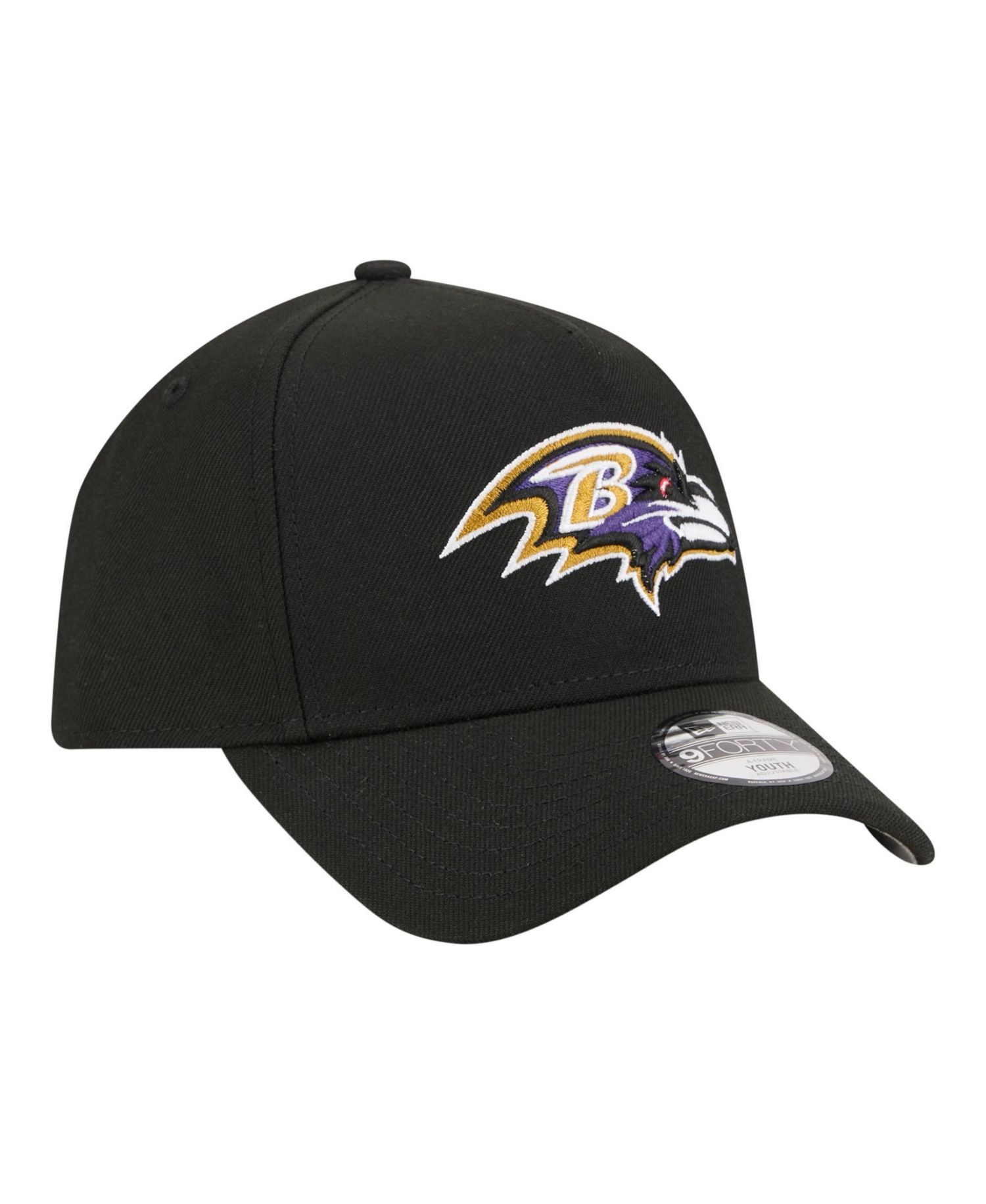 Big Boys and Girls Black Baltimore Ravens 9FORTY A-Frame Adjustable Hat