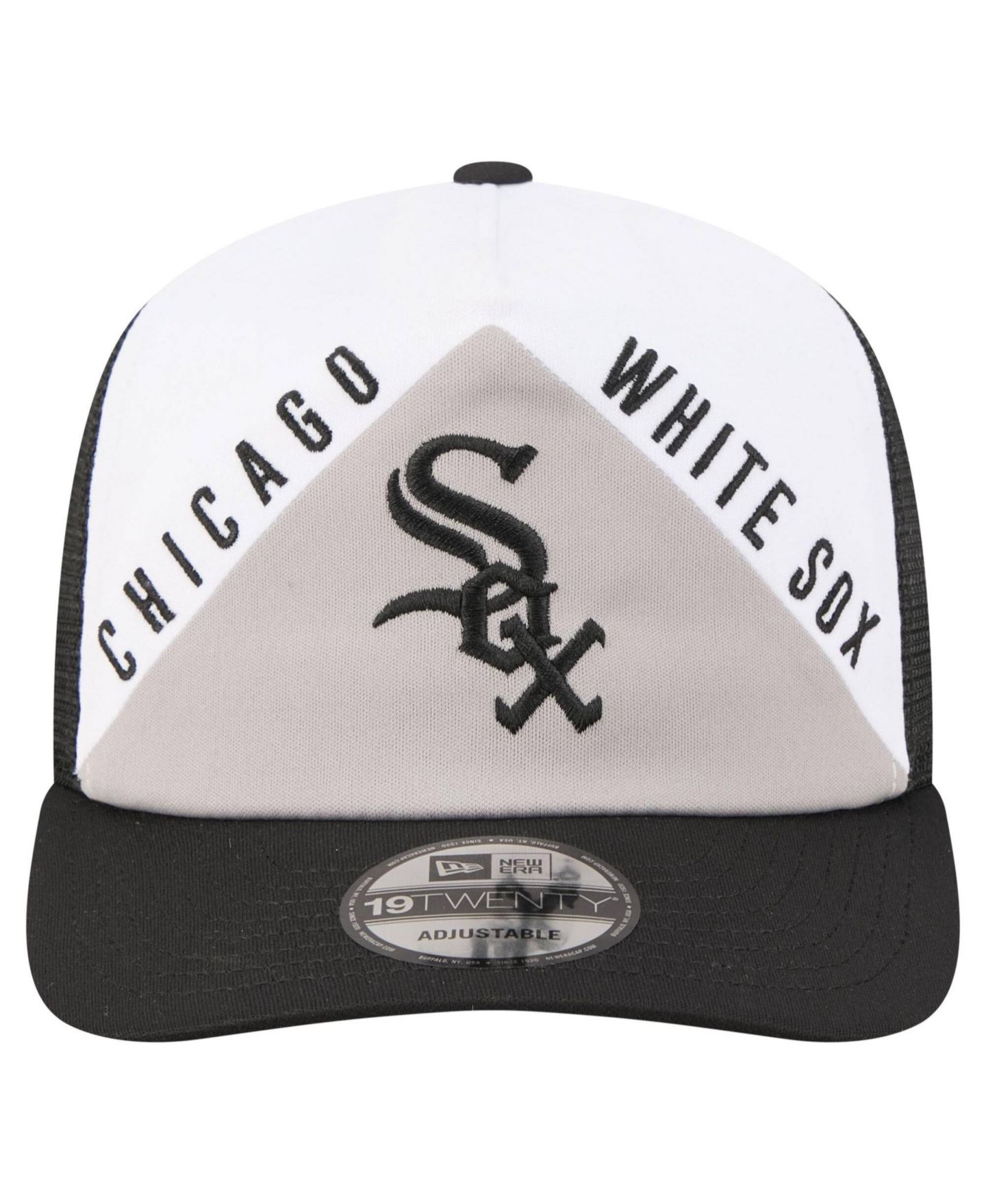 Мужская кепка New Era White/Black Chicago White Sox Retro Cut 19TWENTY Adjustable Trucker Hat — фото 2