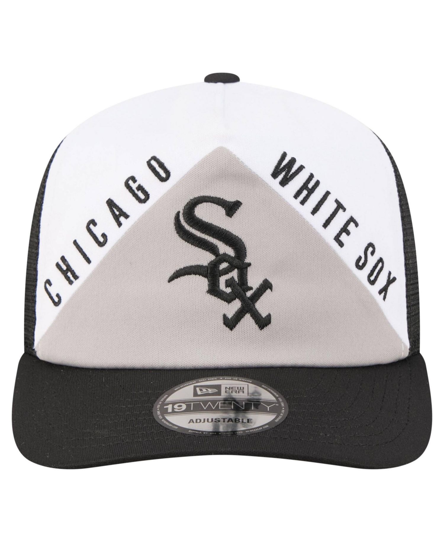Men's White/Black Chicago White Sox Retro Cut 19TWENTY Adjustable Trucker Hat