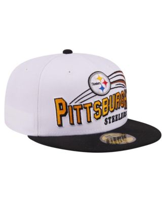 Men's White/Black Pittsburgh Steelers Retro Swoop 59FIFTY Fitted Hat