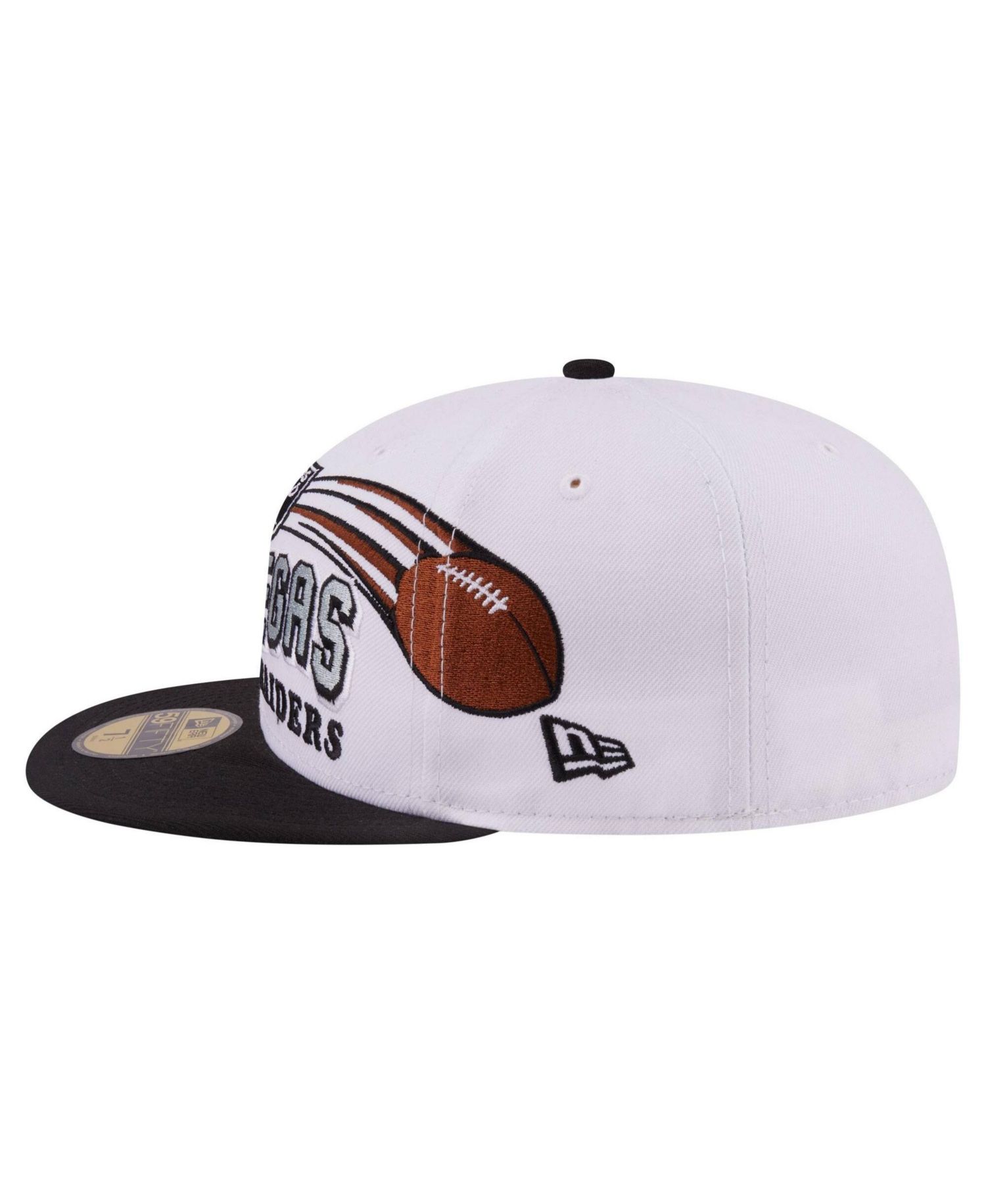 Men's White/Black Las Vegas Raiders Retro Swoop 59FIFTY Fitted Hat