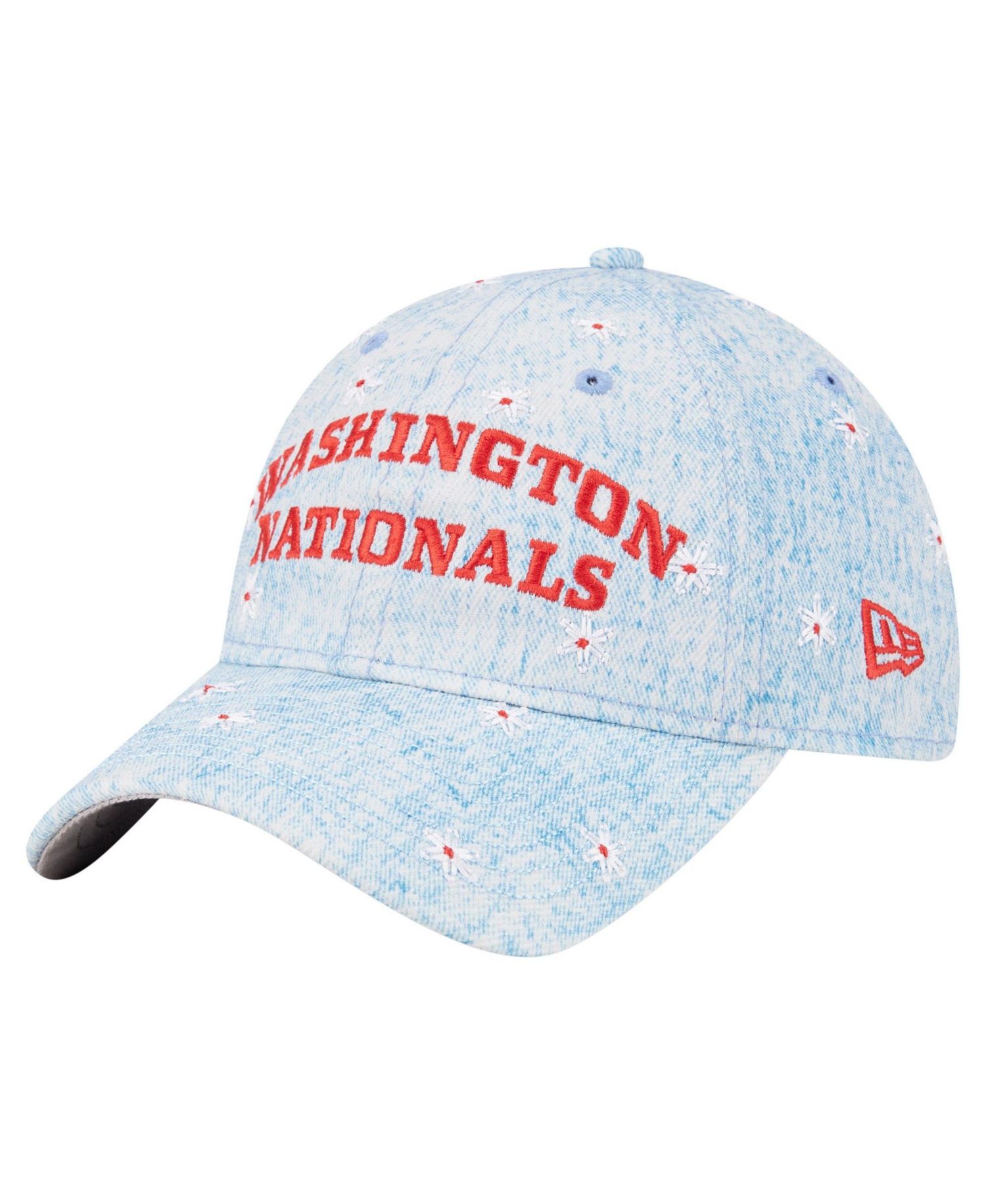 Women's Light Blue Washington Nationals Daisy All Over 9TWENTY Adjustable Hat