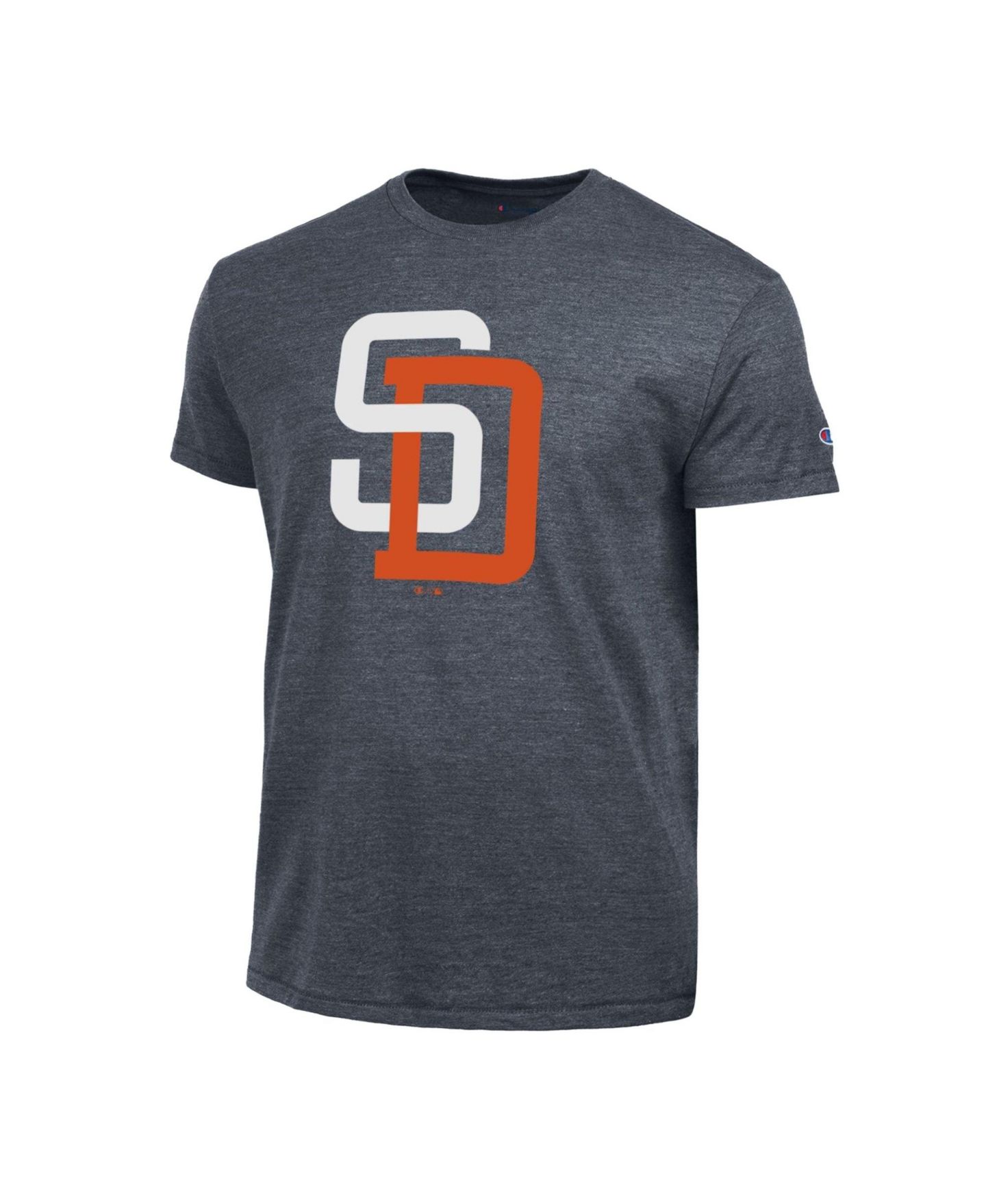 Мужская футболка Champion Navy San Diego Padres Cooperstown Logo Tri-Blend — фото 2