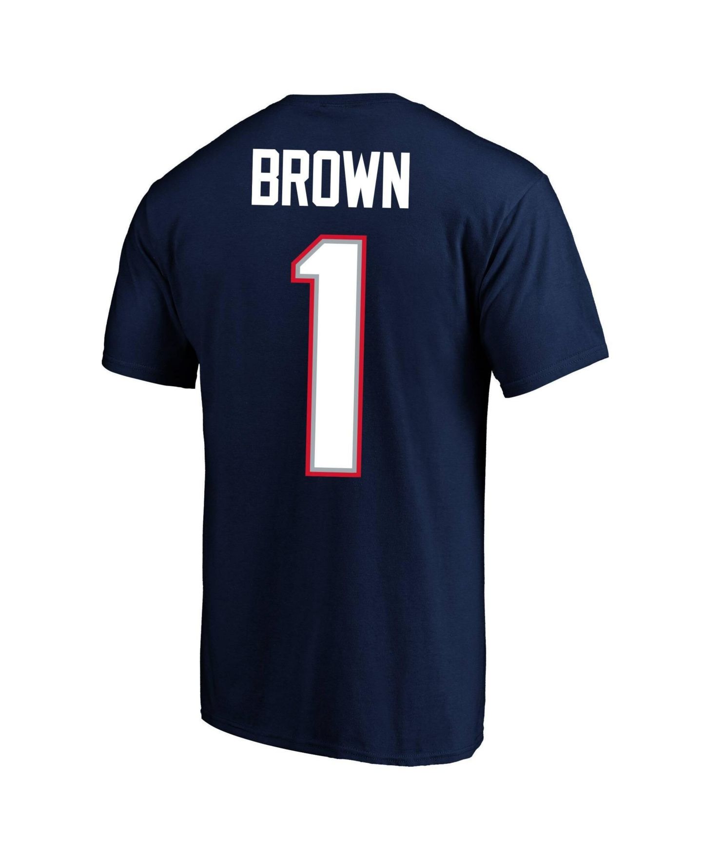Мужская футболка Fanatics A.J. Brown Navy New England Patriots Big & Tall Name & Number — фото 3