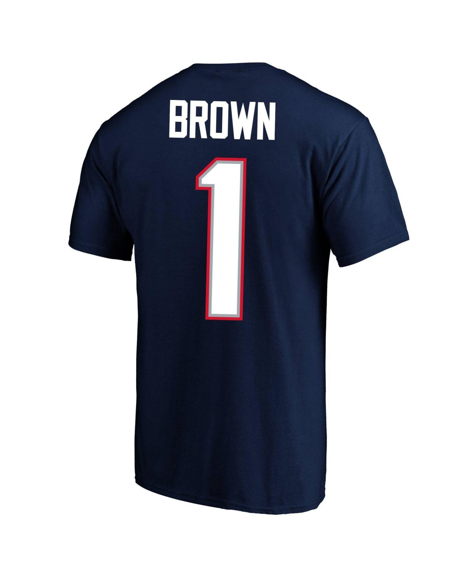 Men's A.J. Brown Navy New England Patriots Big & Tall Name & Number T-Shirt