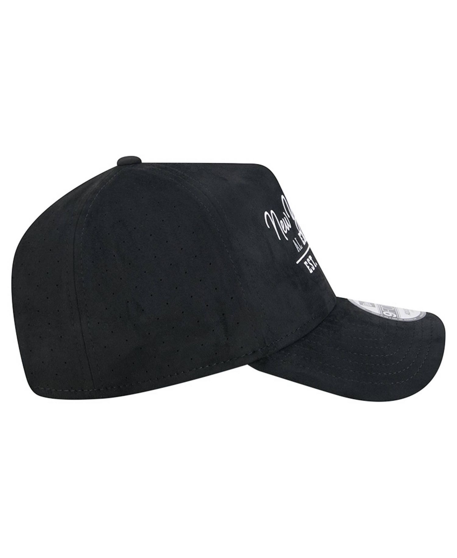 Men's Black New York Yankees Script Text 9FORTY A-Frame Adjustable Hat