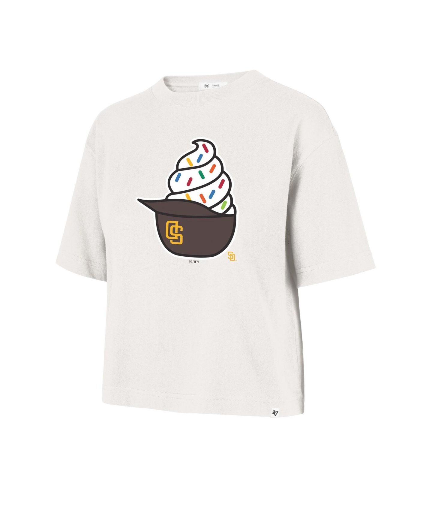Женская футболка '47 Brand San Diego Padres Ice Cream Helmet Short-Sleeve Screen-Print Graphic — фото 2