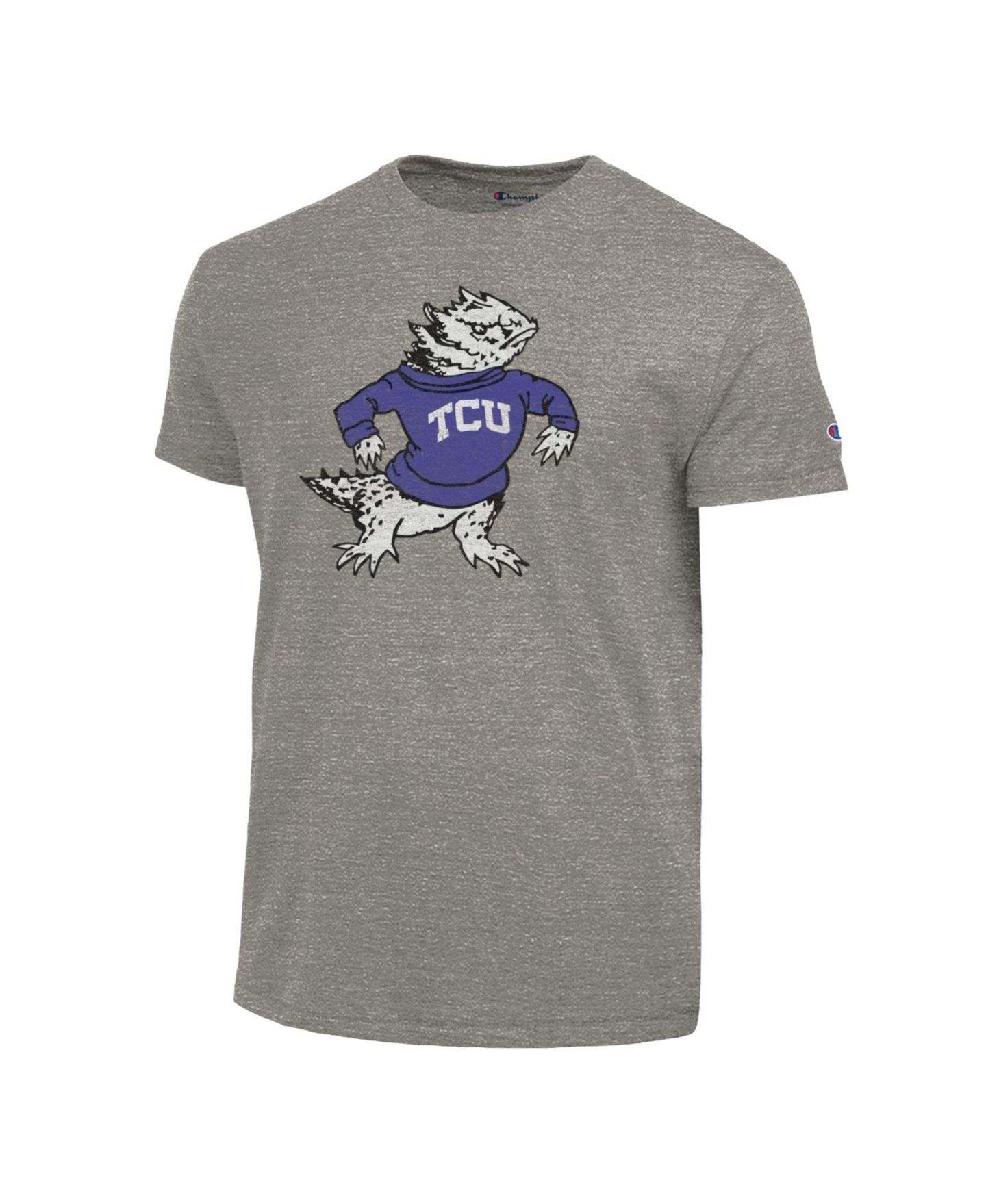 Мужская футболка Champion Charcoal TCU Horned Frogs Vintage Triumph Tri-Blend — фото 2