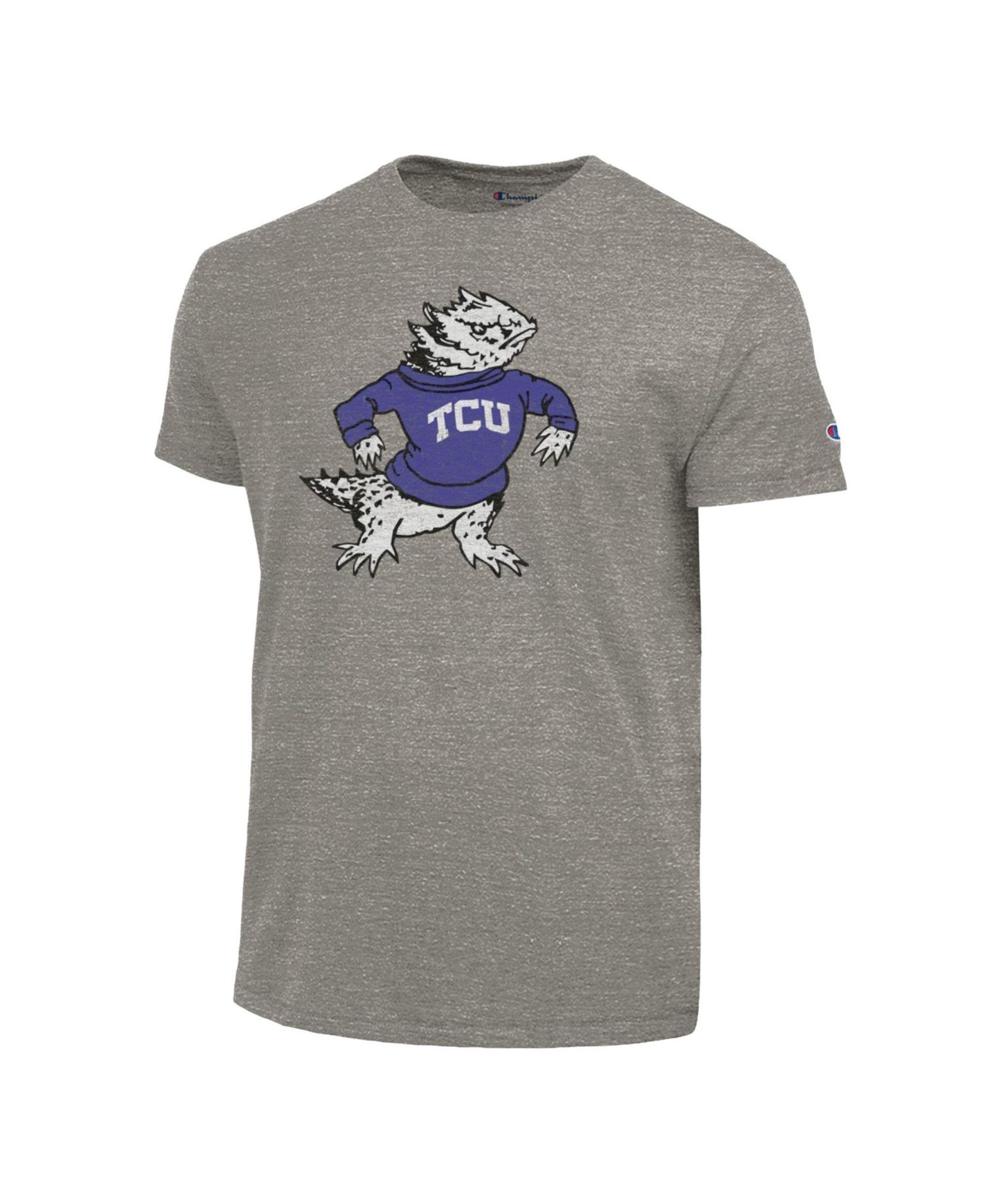 Men's Charcoal TCU Horned Frogs Vintage Triumph Tri-Blend T-Shirt