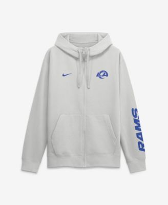 Men's Gray Los Angeles Rams Cool Down Club Full-Zip Hoodie