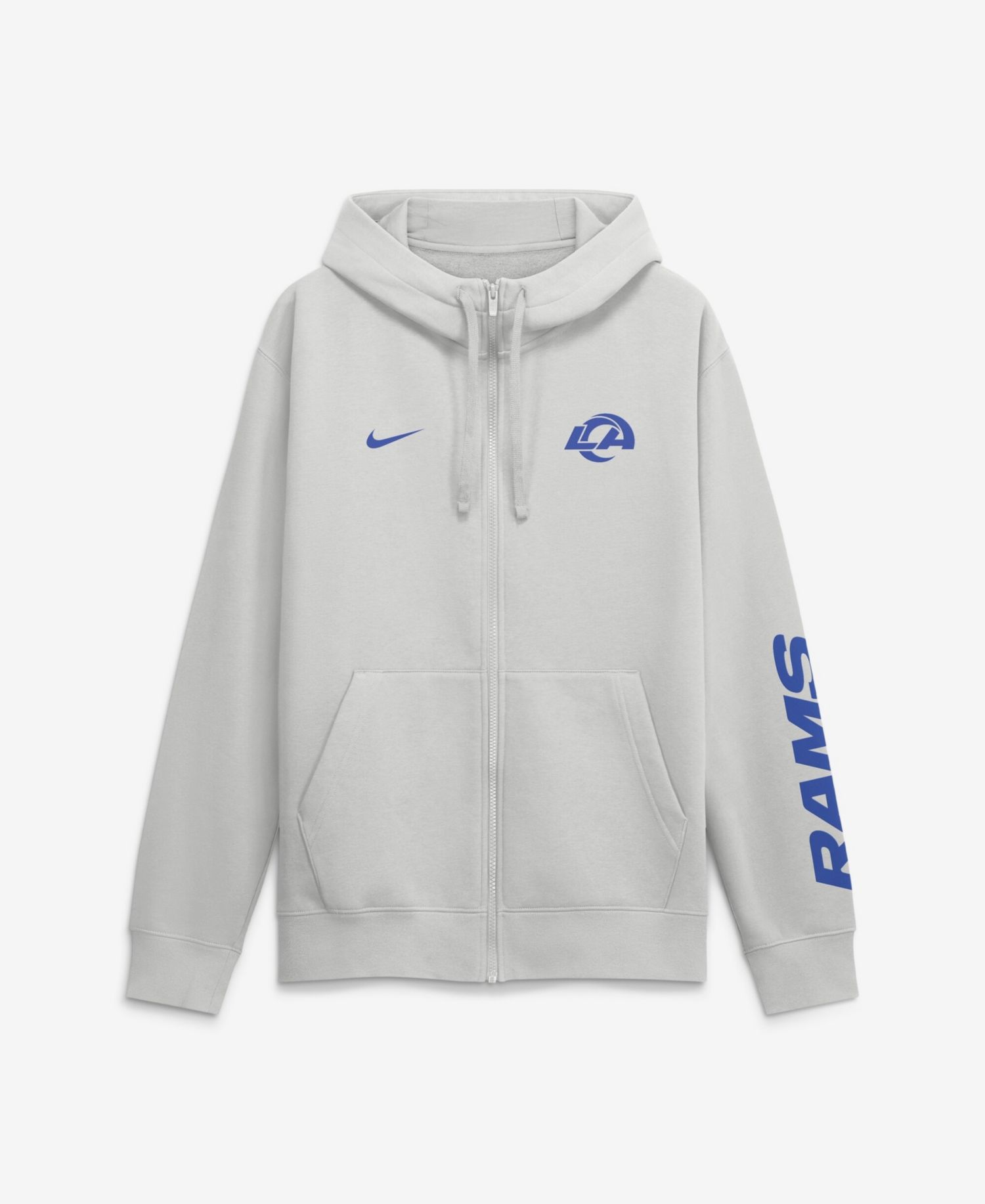 Men's Gray Los Angeles Rams Cool Down Club Full-Zip Hoodie