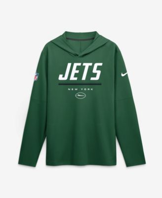 Men's Green New York Jets Sideline Game On Lightweight Long Sleeve Hooded Dri-FIT Sweatshirts