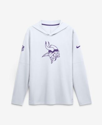 Men's White Minnesota Vikings Sideline Alternate Lightweight Long Sleeve Hooded Dri-FIT T-Shirt