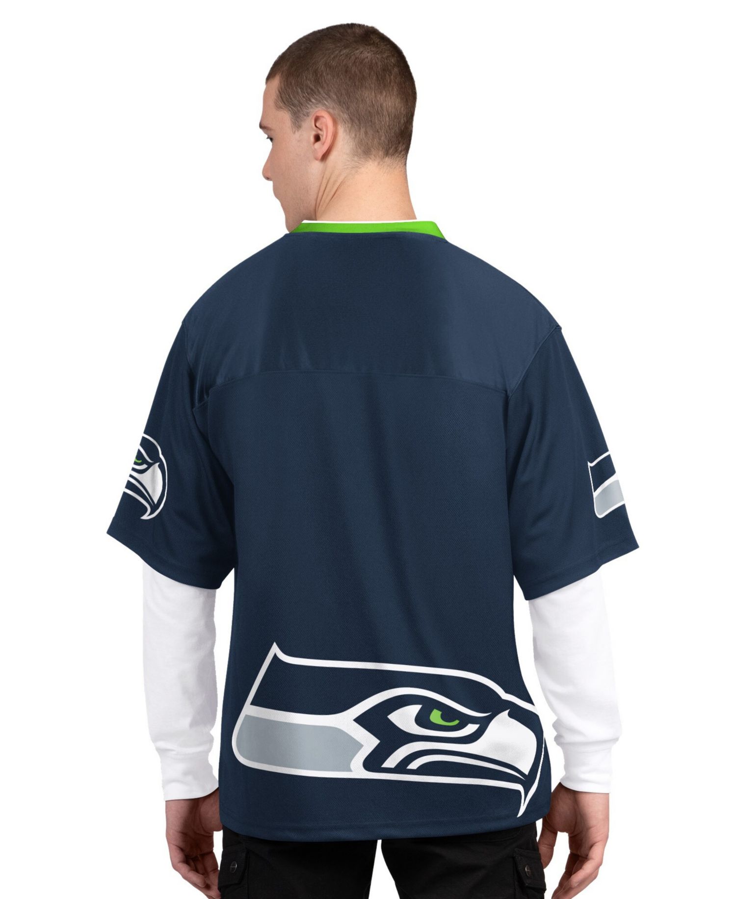 Men's College Navy/White Seattle Seahawks Short Sleeve Long Sleeve Combo Pack T-Shirt