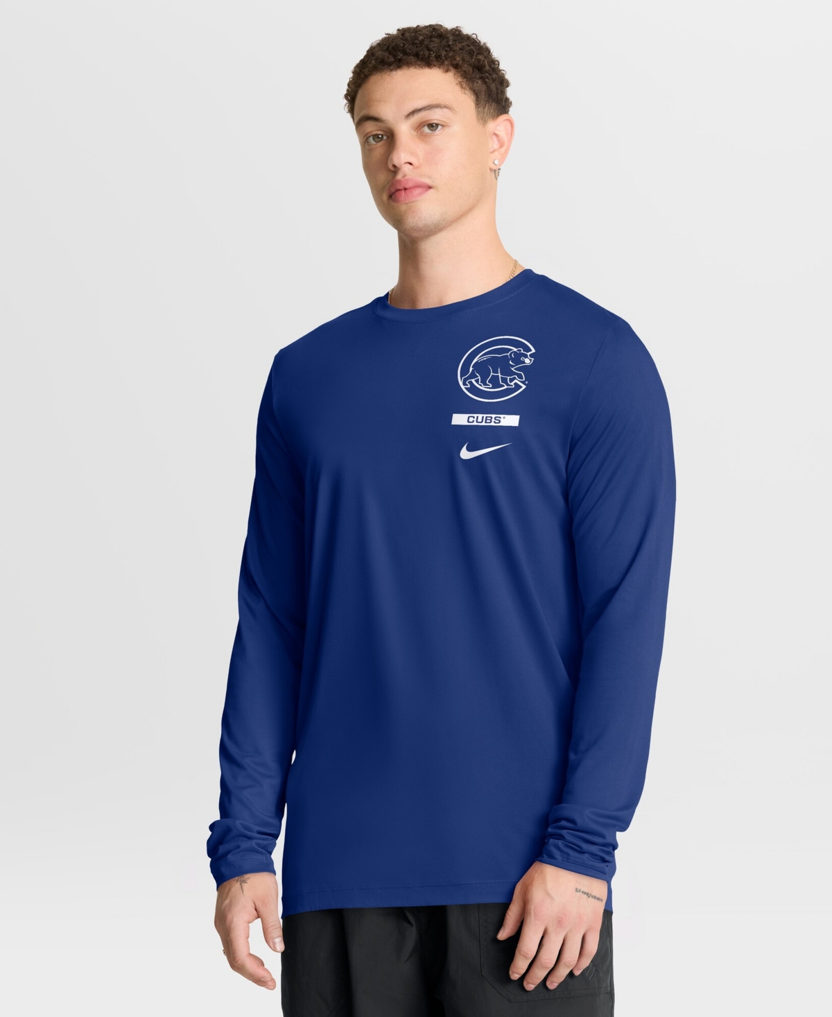 Nike Men's Royal Chicago Cubs 2-Hit Legend Dri-fit Long Sleeve T-Shirt