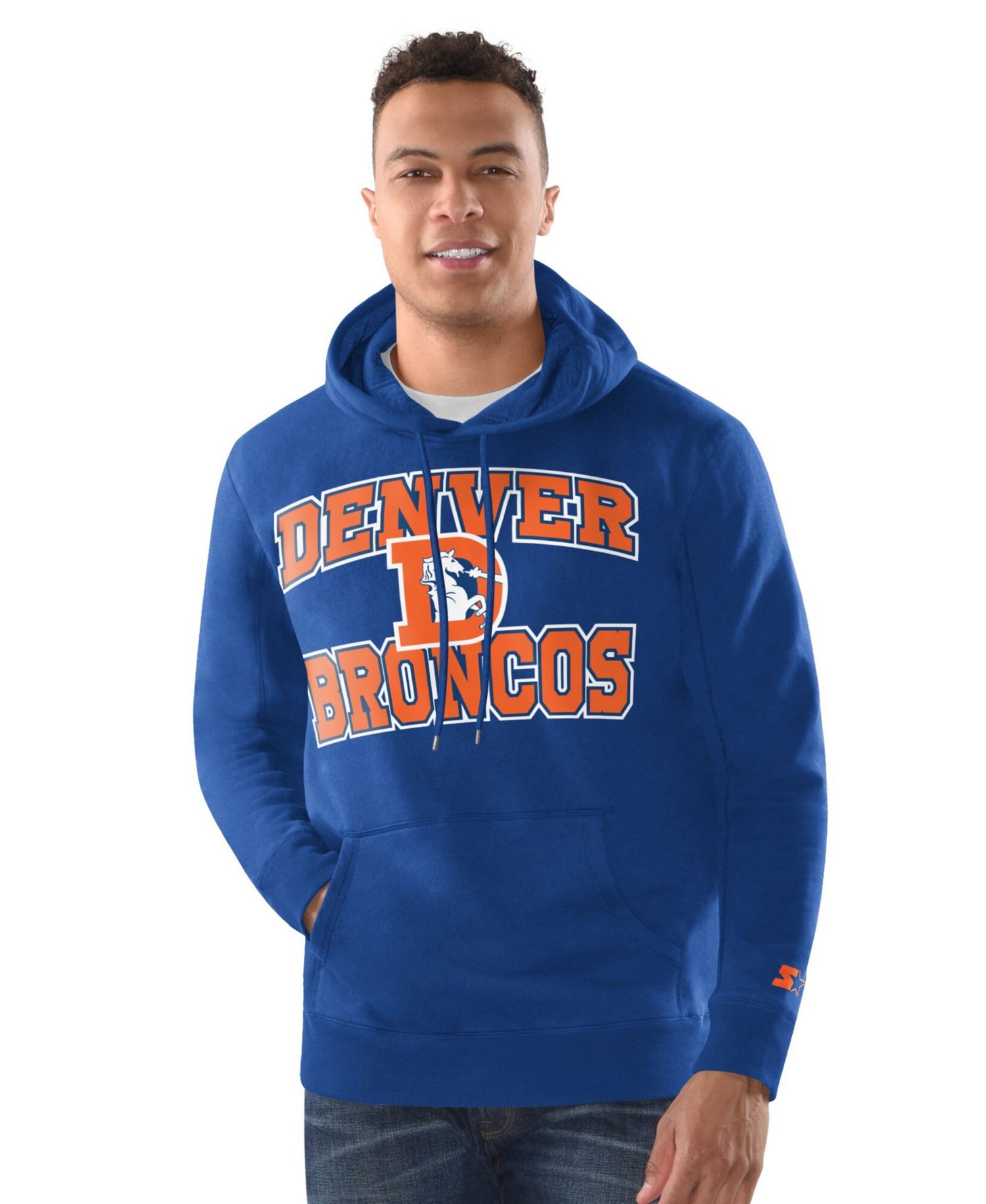 Men's Navy Denver Broncos Hoodie and Cuffed Knit Hat Combo Pack