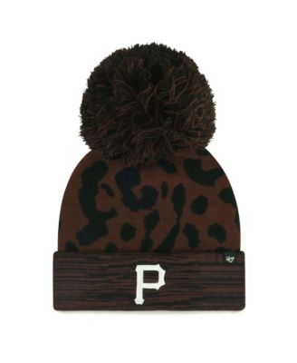 Women's Brown Pittsburgh Pirates Rosette Cuffed Knit Hat with Pom