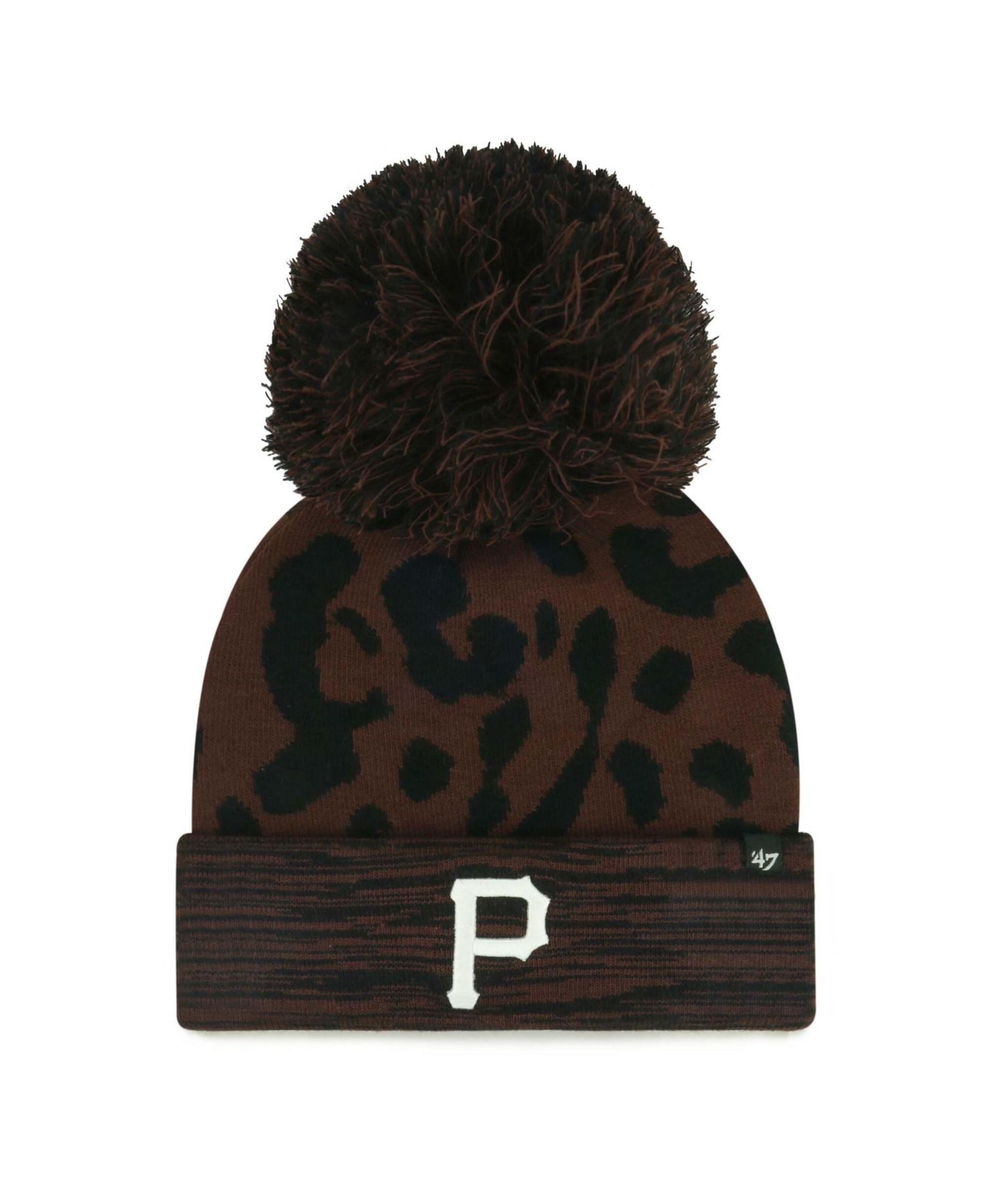 Women's Brown Pittsburgh Pirates Rosette Cuffed Knit Hat with Pom