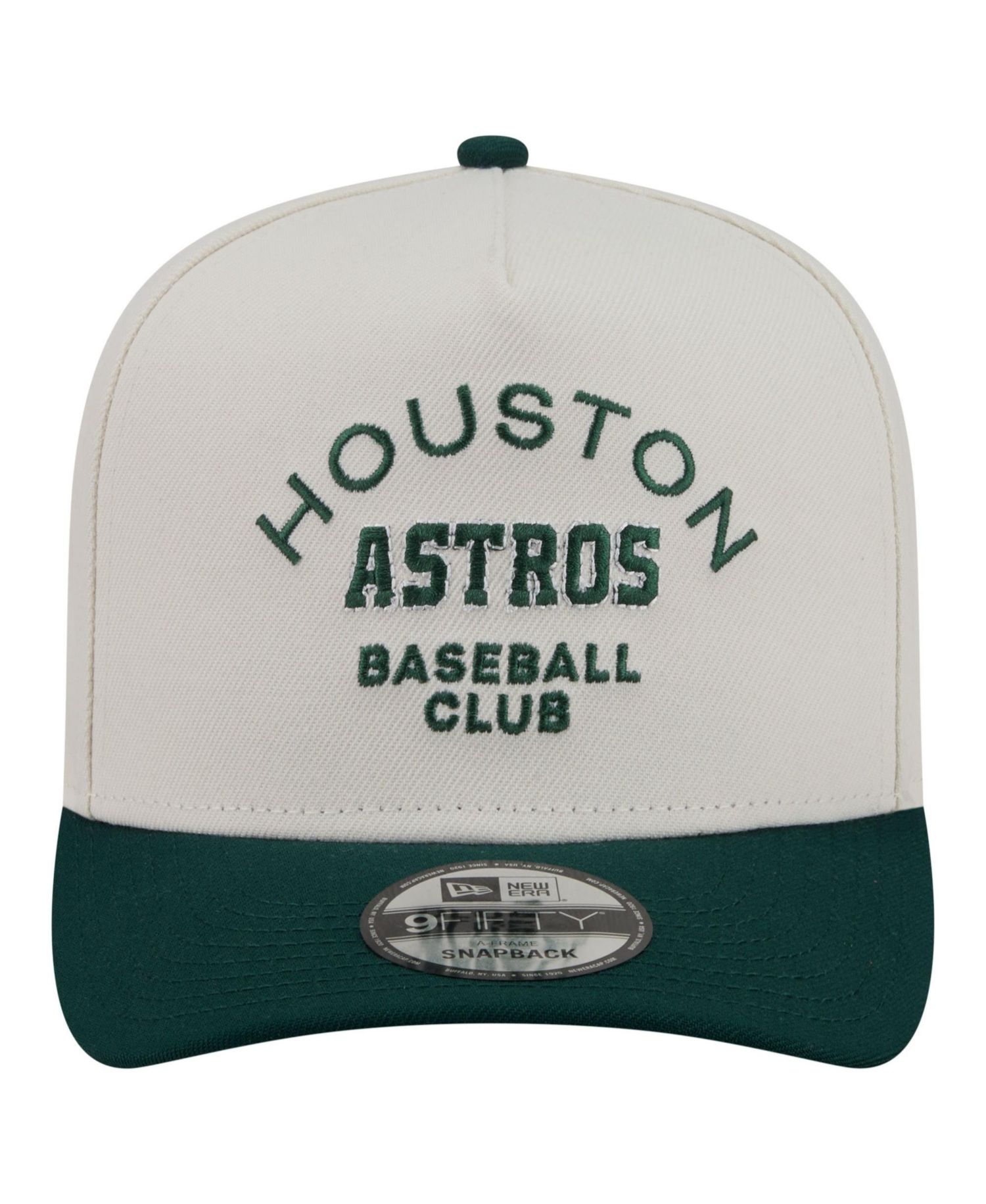 Men's Cream/Dark Green Houston Astros Chrome A-Frame 9FIFTY Snapback Hat