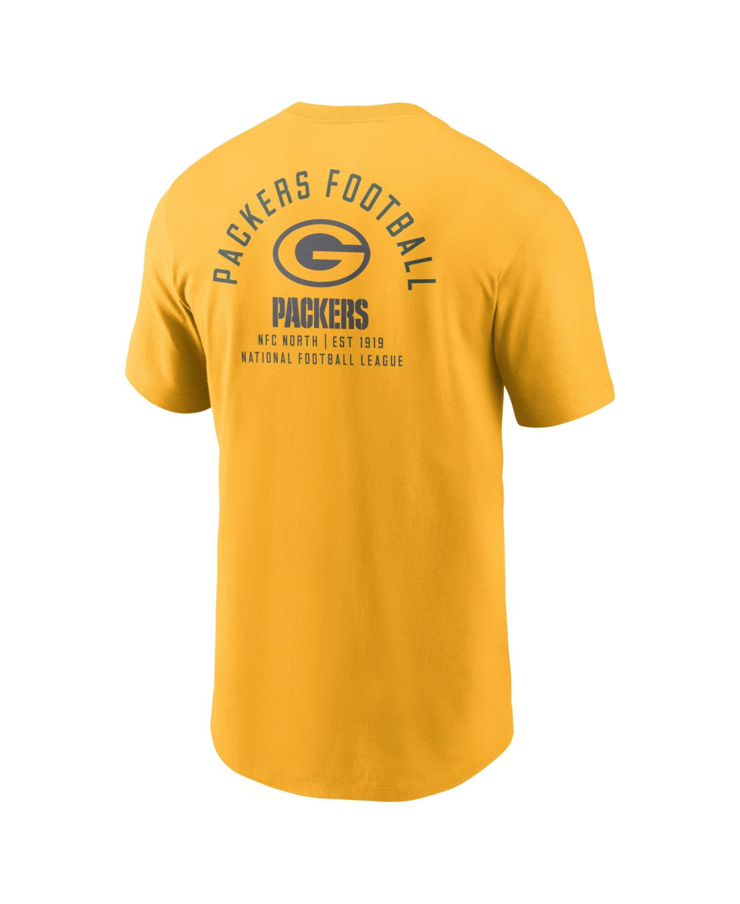 Men's Gold Green Bay Packers Split Logo T-Shirt