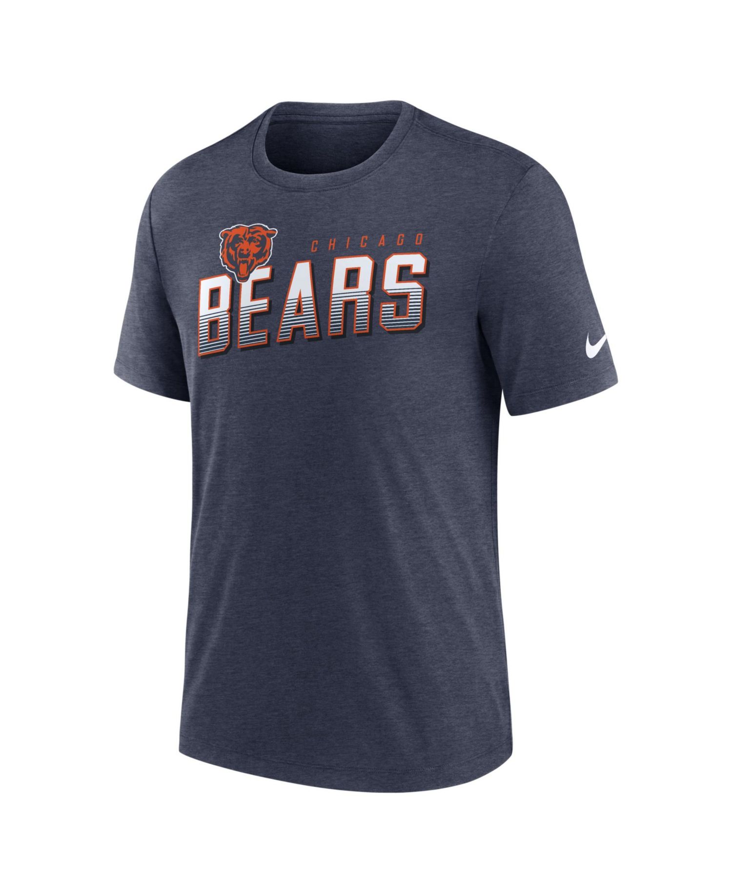 Men's Heather Navy Chicago Bears Believe The Game Tri-Blend T-Shirt