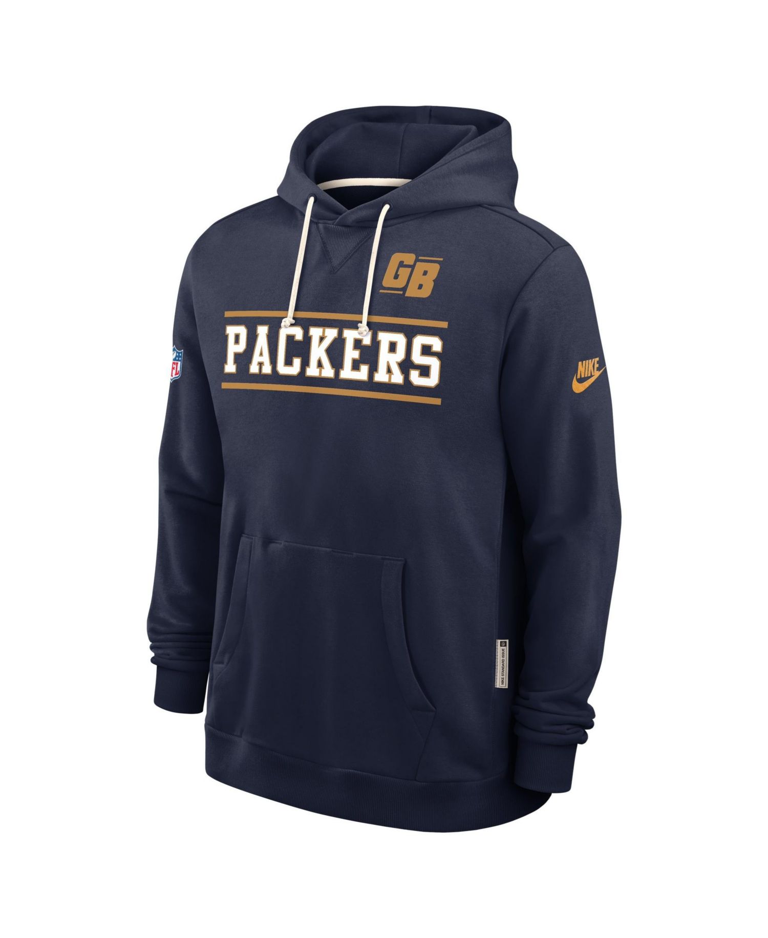 Men's Navy Green Bay Packers Standard Issue Replay Officials Alternate Dri-FIT Hoodie
