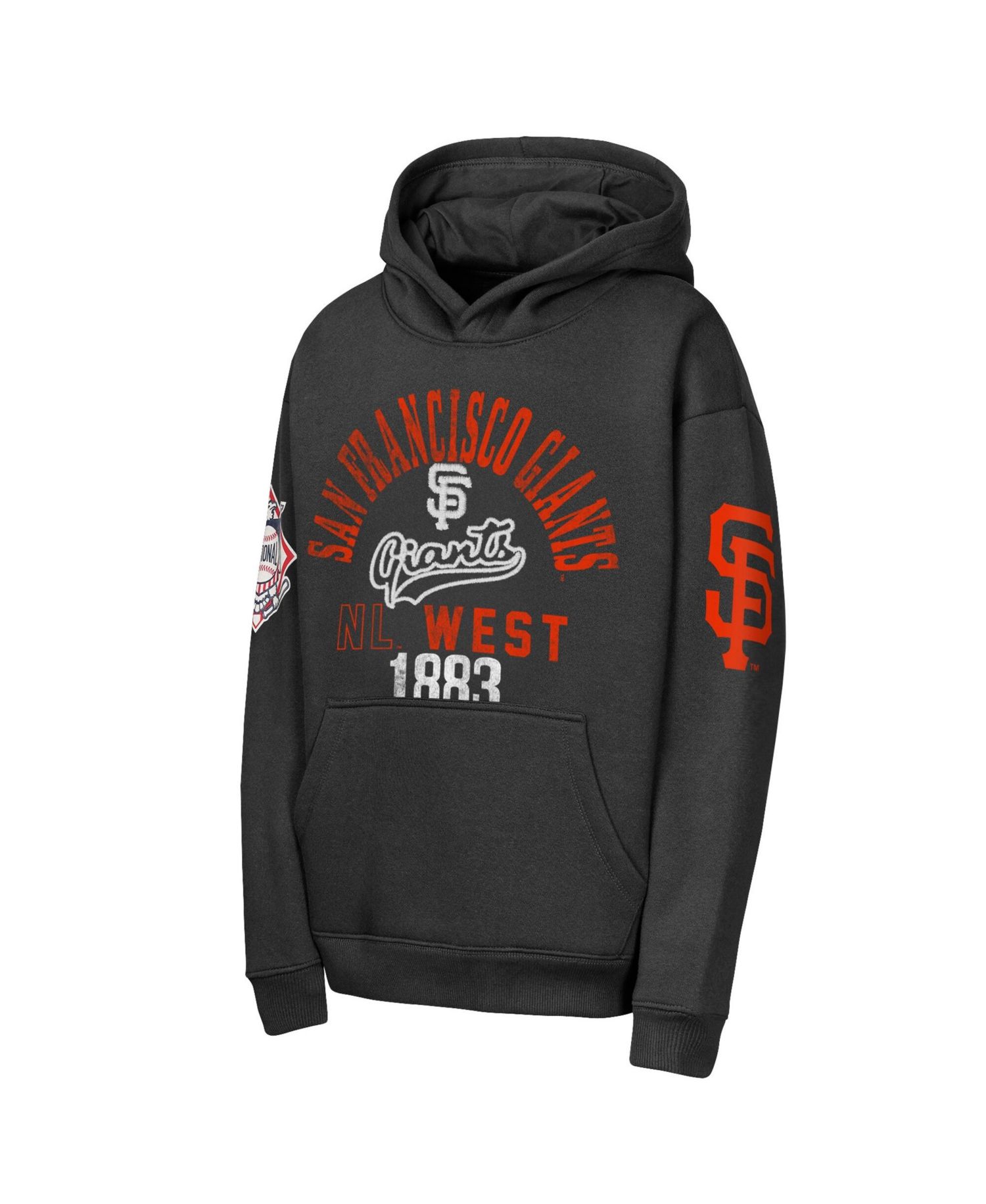 Big Boys and Girls Black San Francisco Giants Premium Sweep Fleece Hoodie