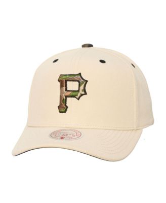 Men's and Women's Mitchell Ness Cream Pittsburgh Pirates Camo Logo Pro Crown Snapback Hat