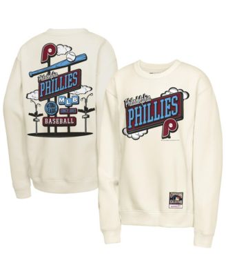 Big Boys and Girls Mitchell Ness Natural Philadelphia Phillies Retro Billboard Sweatshirt