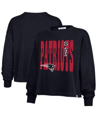 Women's New England Patriots Stacked Sydney Graphic Dropped-Shoulder Long-Sleeve T-Shirt